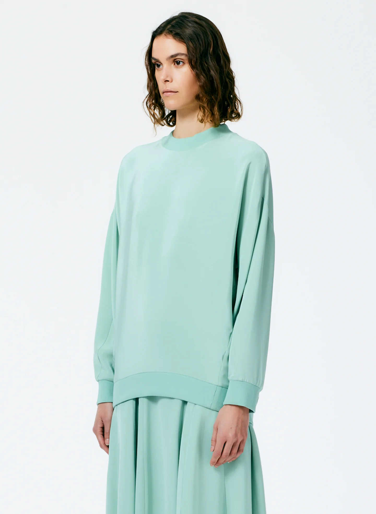 4-Ply Silk Crewneck Eased Out Top - Image 3