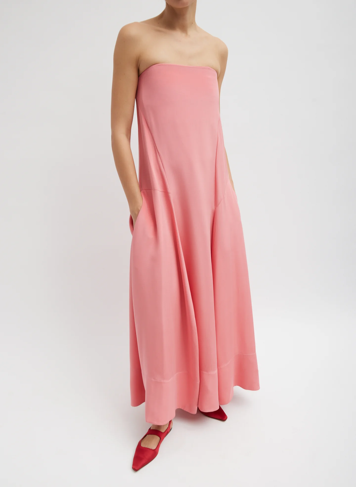 4-Ply Silk Strapless Sculpted Dress - Image 4