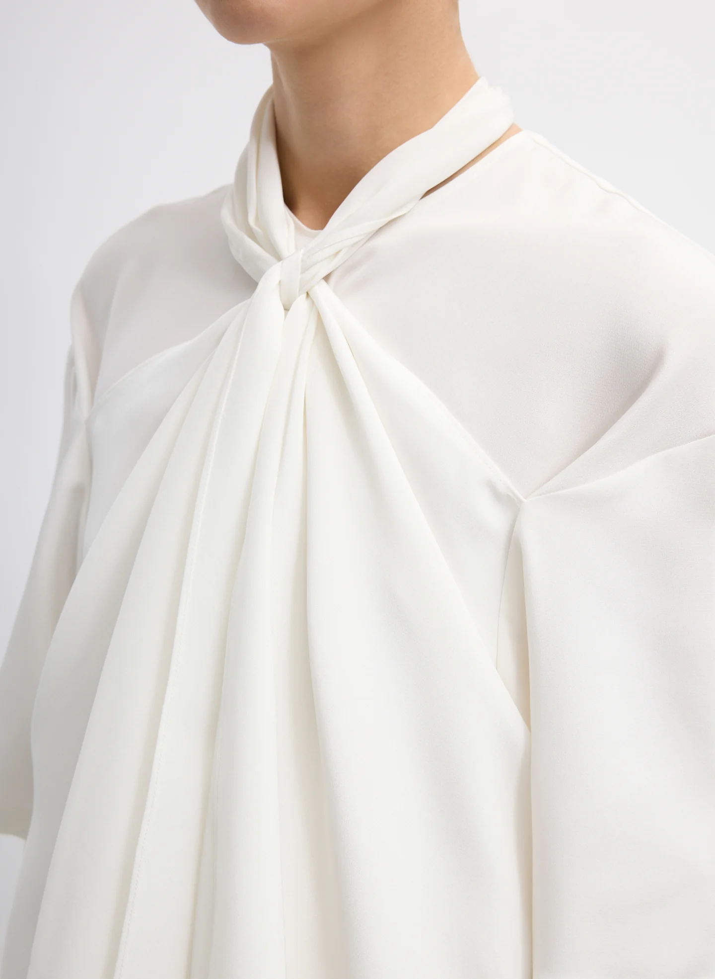 4-Ply Silk Tie Front Top - Image 6