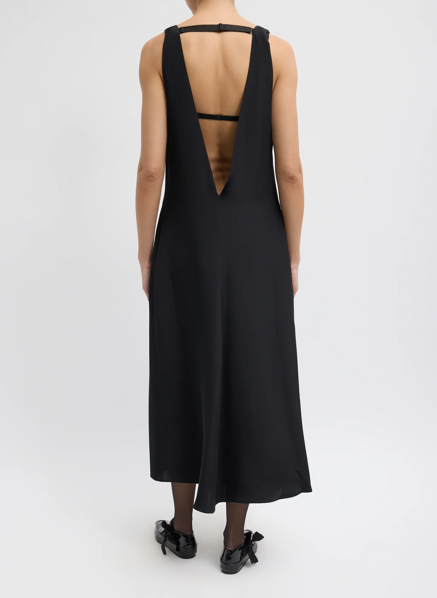 4-Ply Silk V-Neck Dress With Bra - Image 4