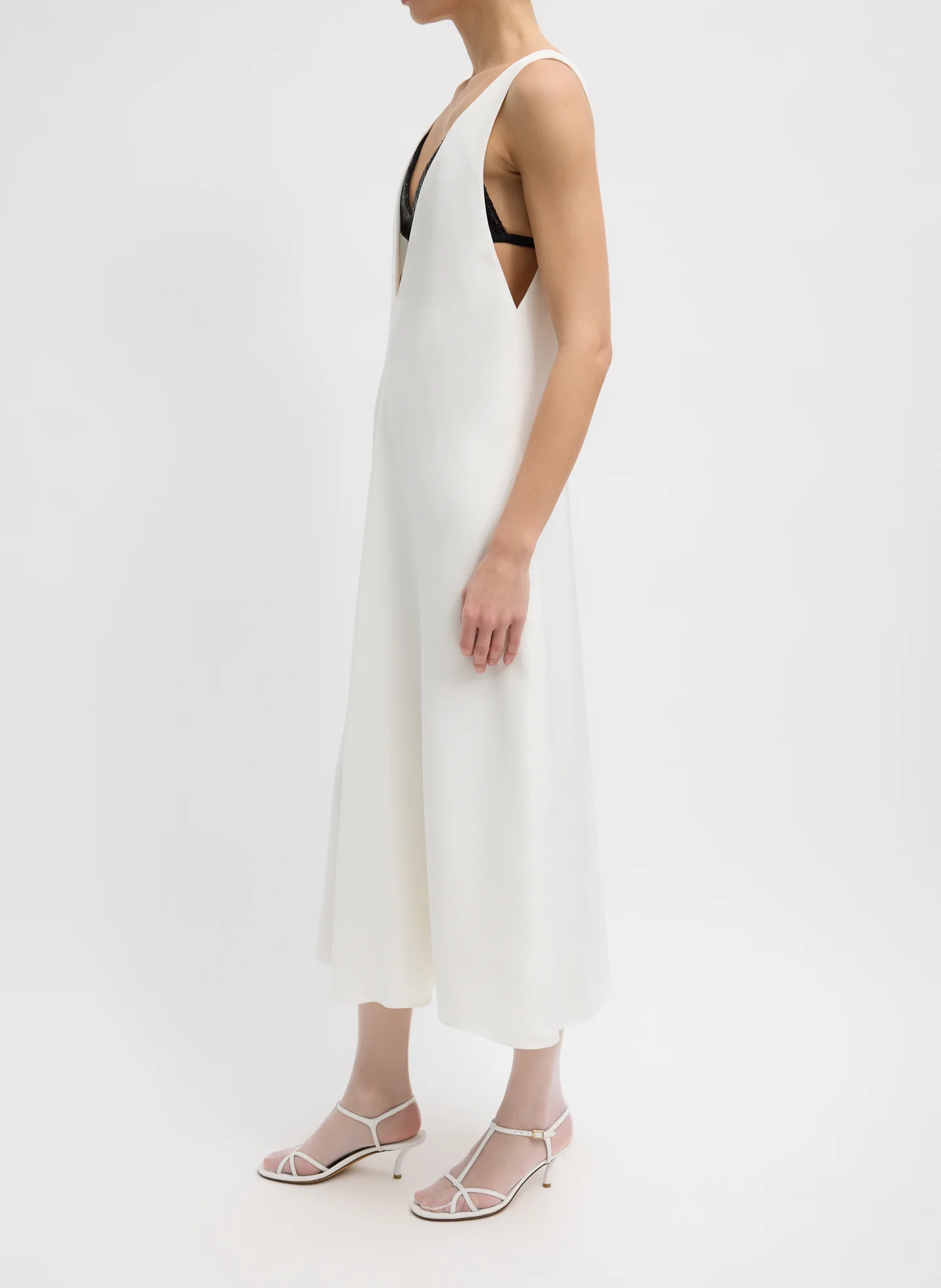 4-Ply Silk V-Neck Dress With Bra - Image 3