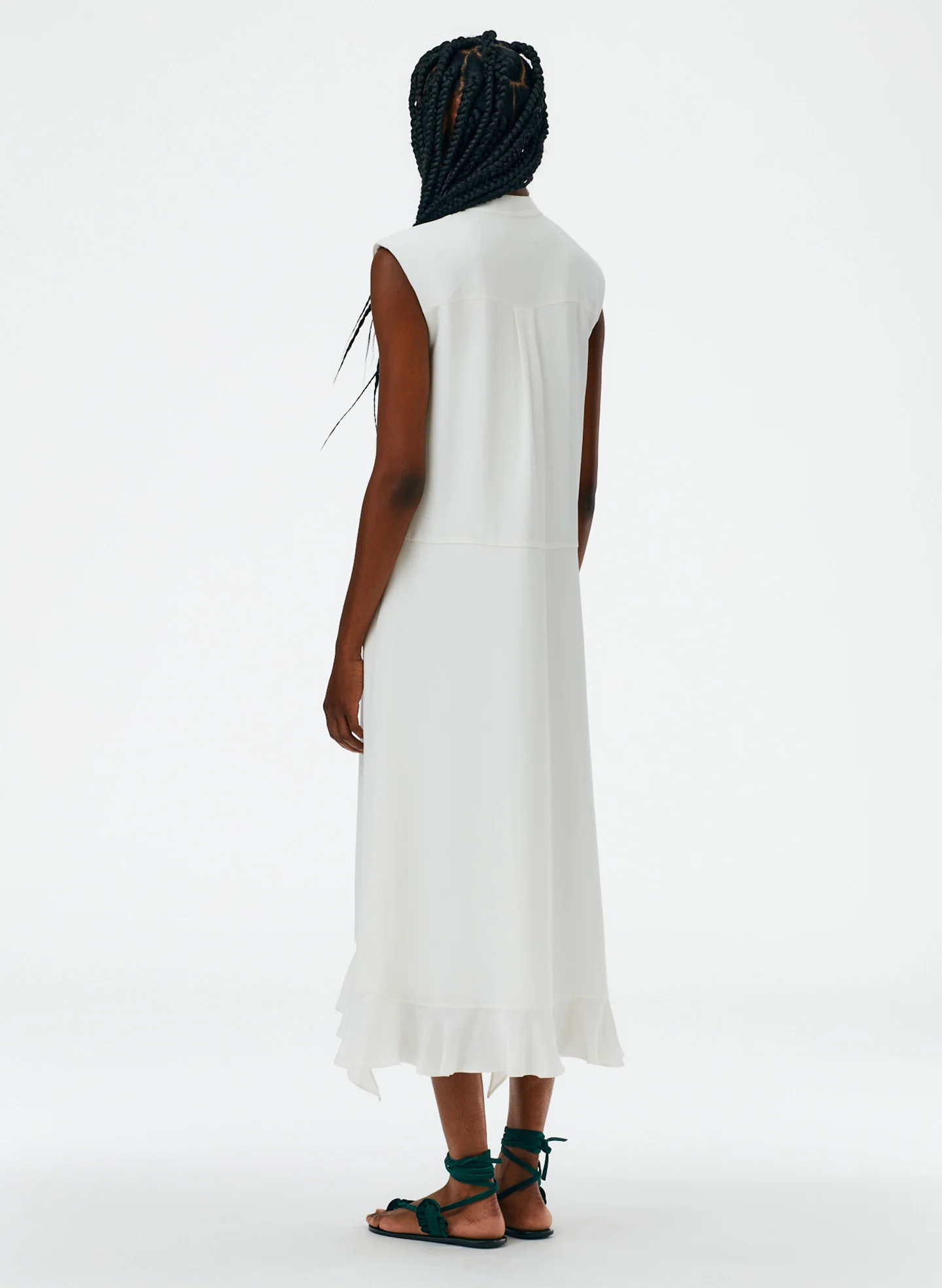 4-Ply Silk Detached Ruffle Shirtdress - Image 3