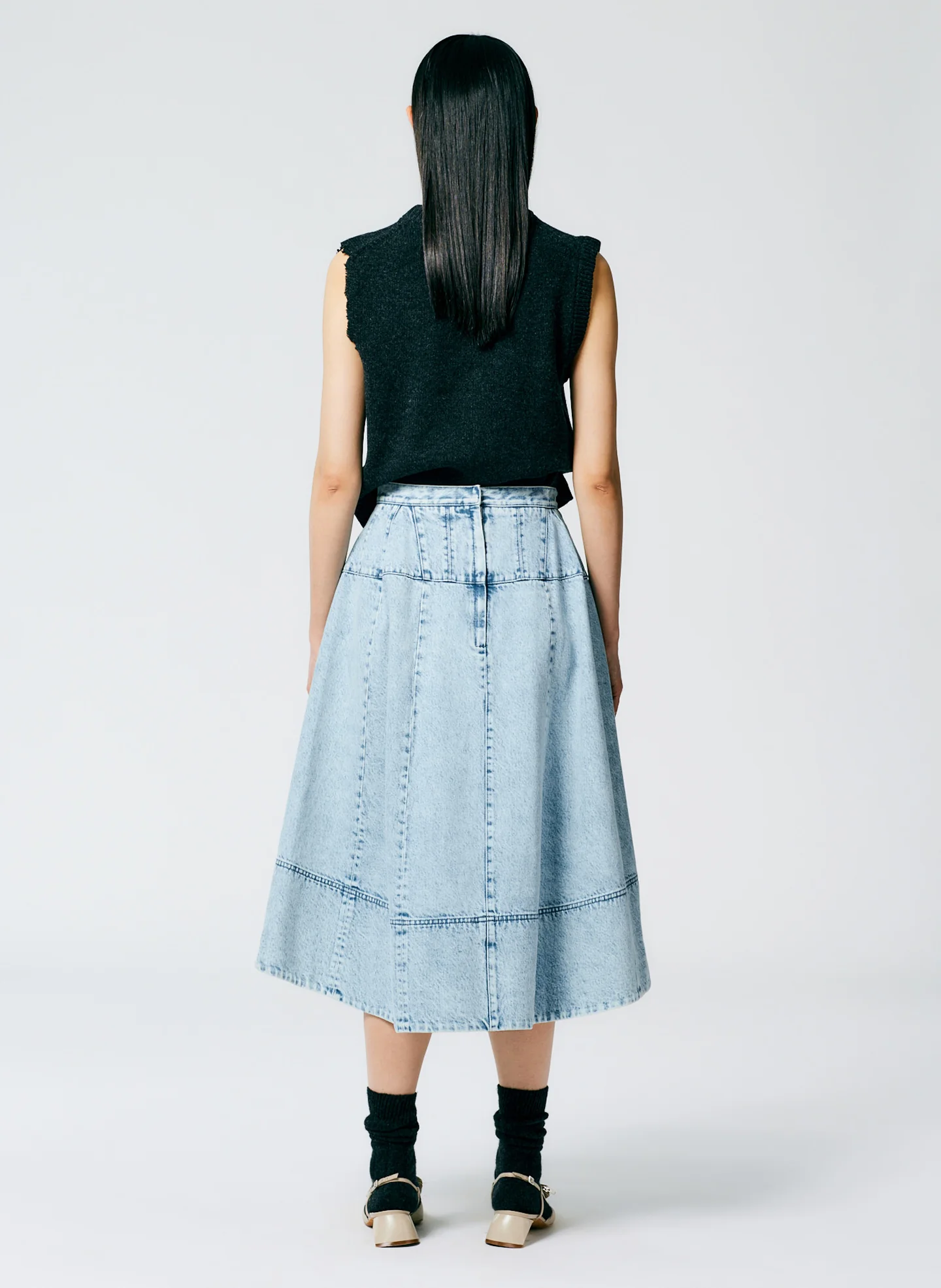 Acid Iceberg Denim Sculpted Skirt - Image 6