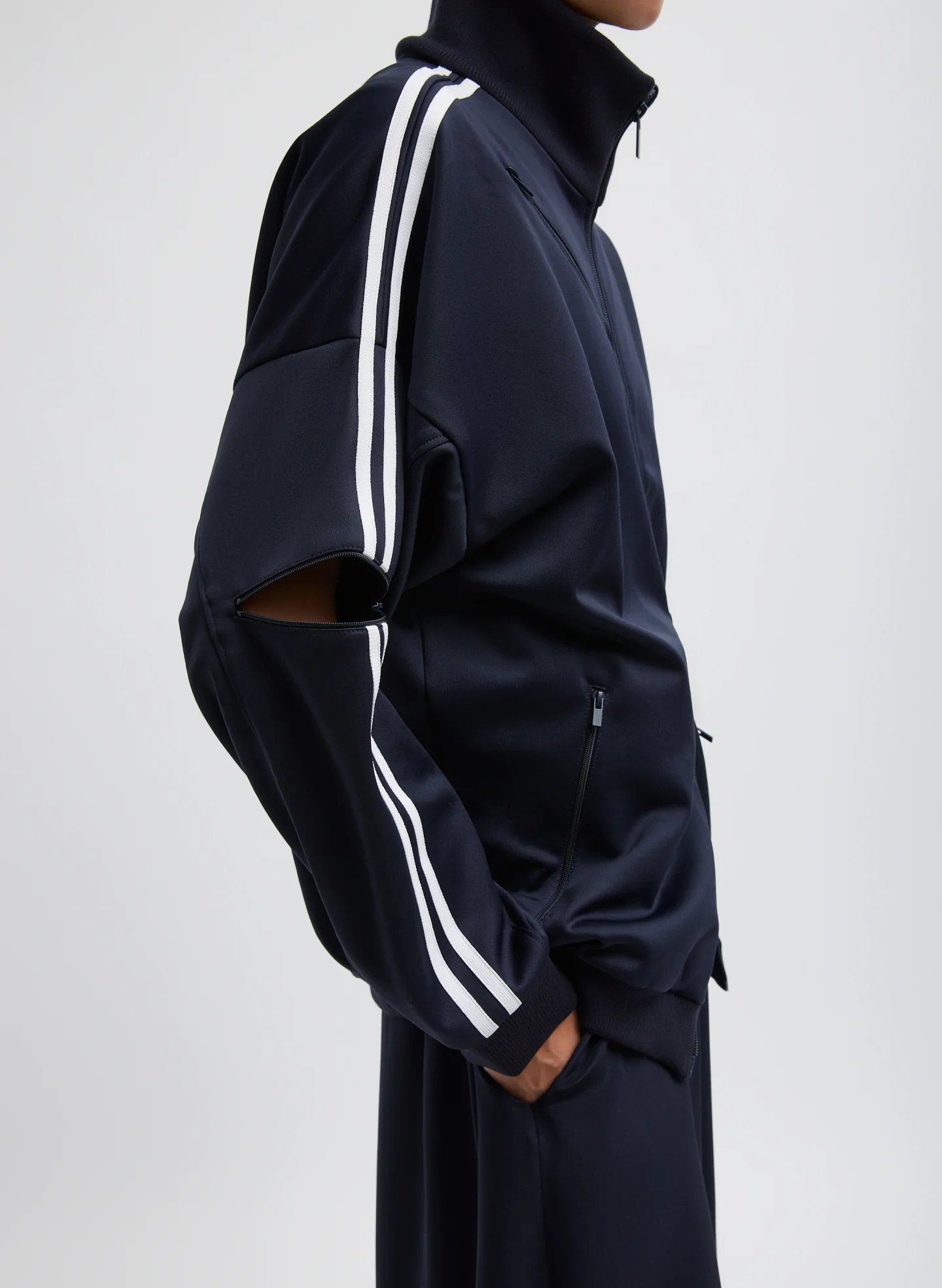 Active Knit Zipper Detailed Track Jacket - Image 3