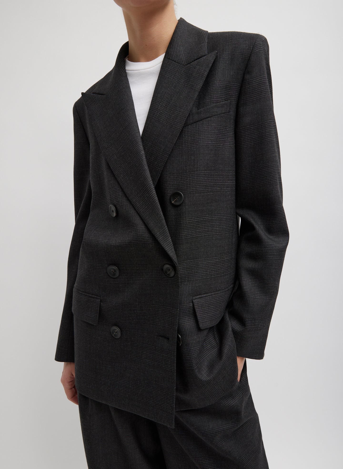 Adler Glenplaid Double Breasted Blazer With Cut Outs - Image 4
