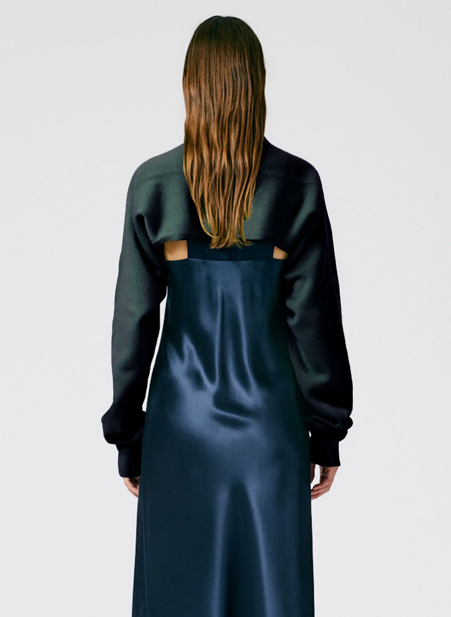 Airy Extrafine Wool Sleeve Shrug - Image 4