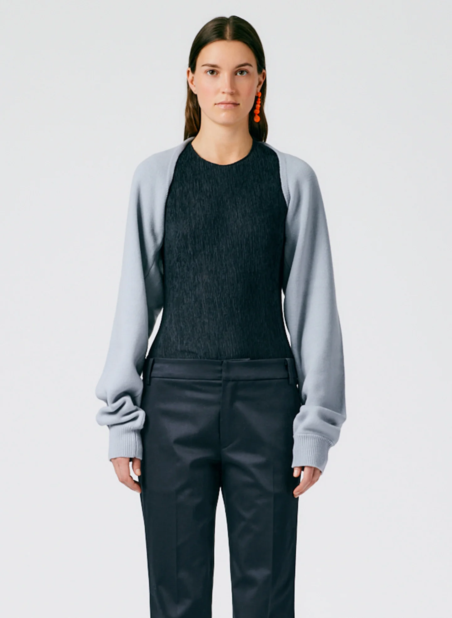 Airy Extrafine Wool Sleeve Shrug - Image 3