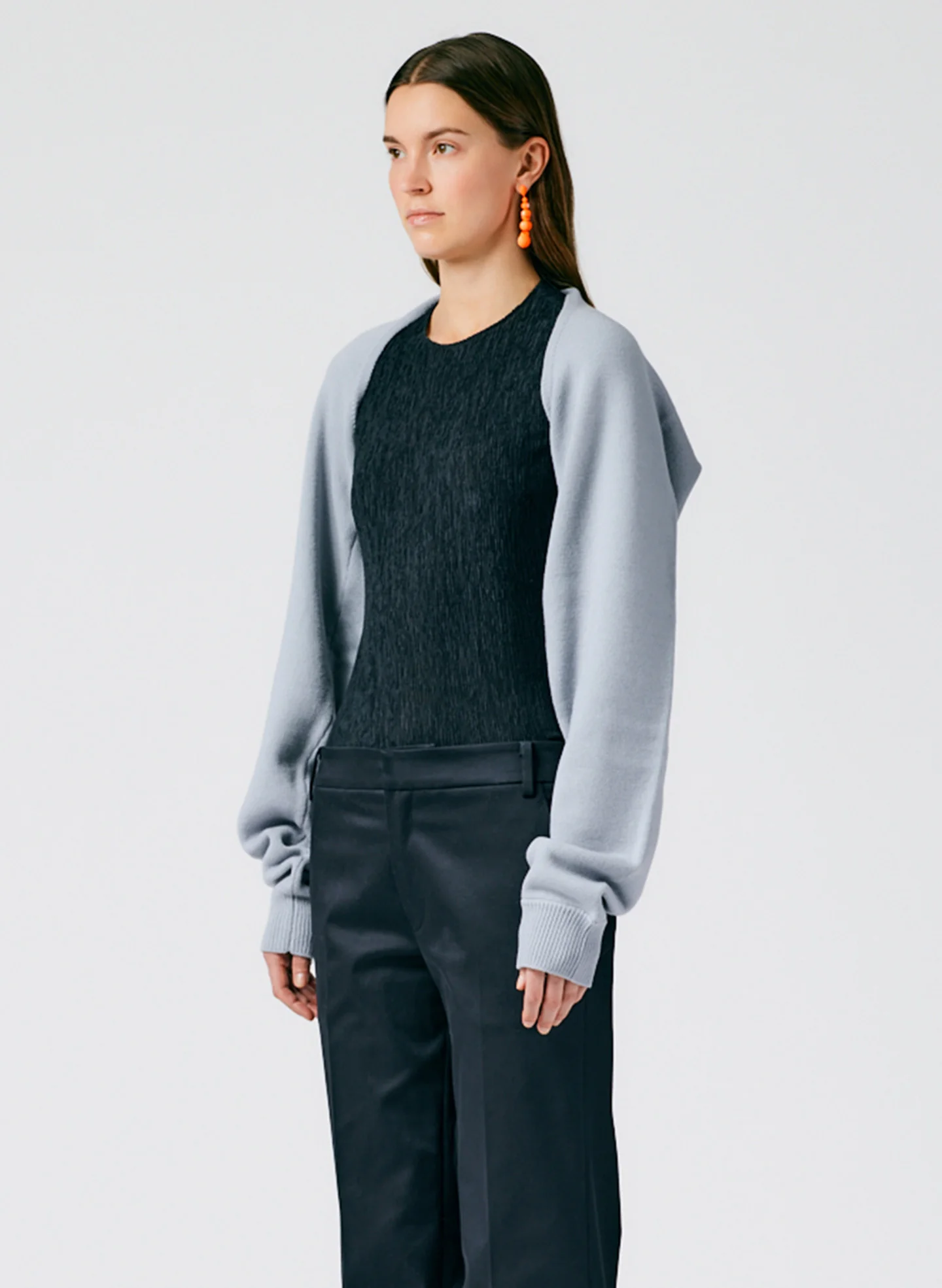 Airy Extrafine Wool Sleeve Shrug - Image 4