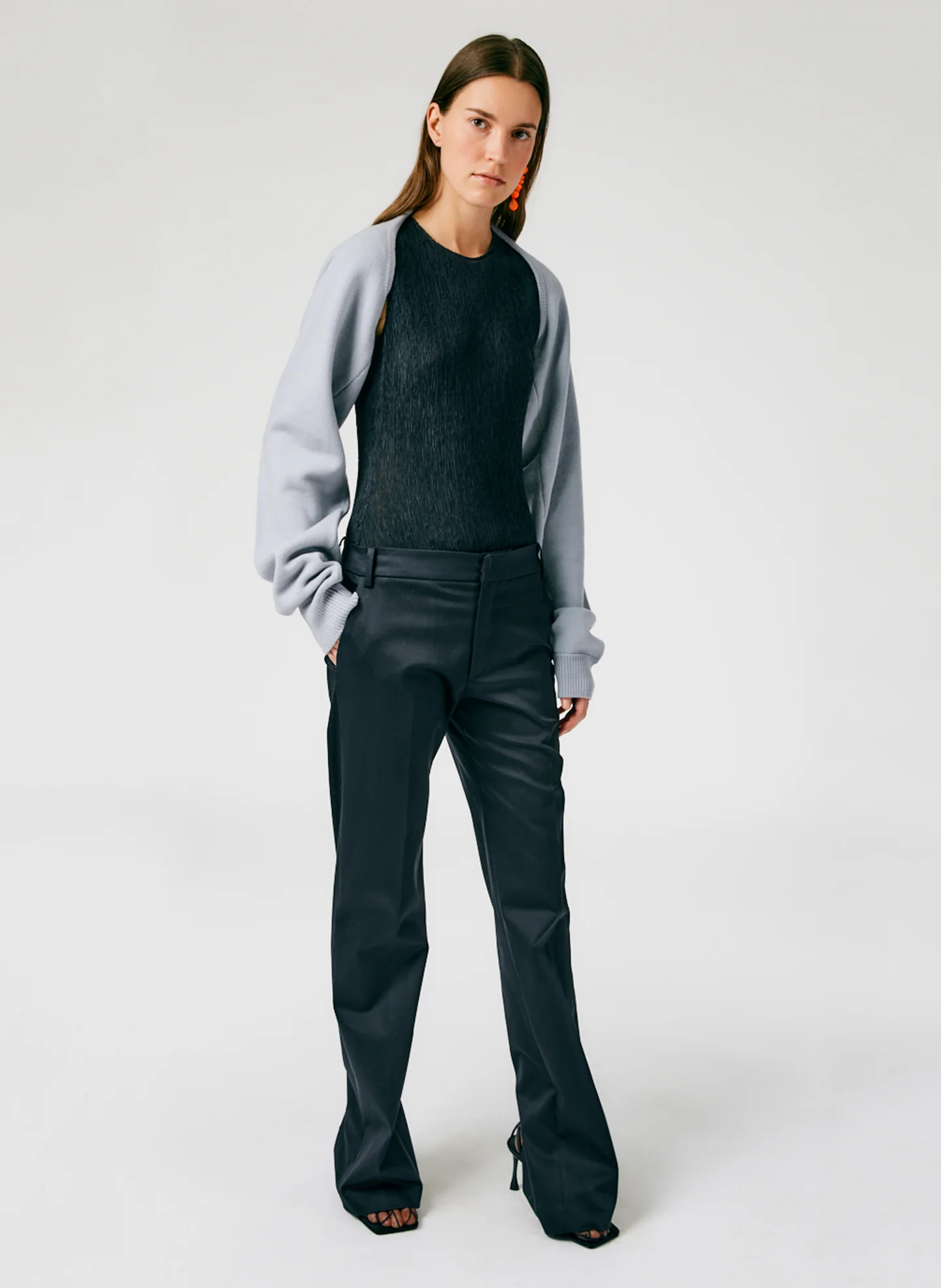 Airy Extrafine Wool Sleeve Shrug - Image 7