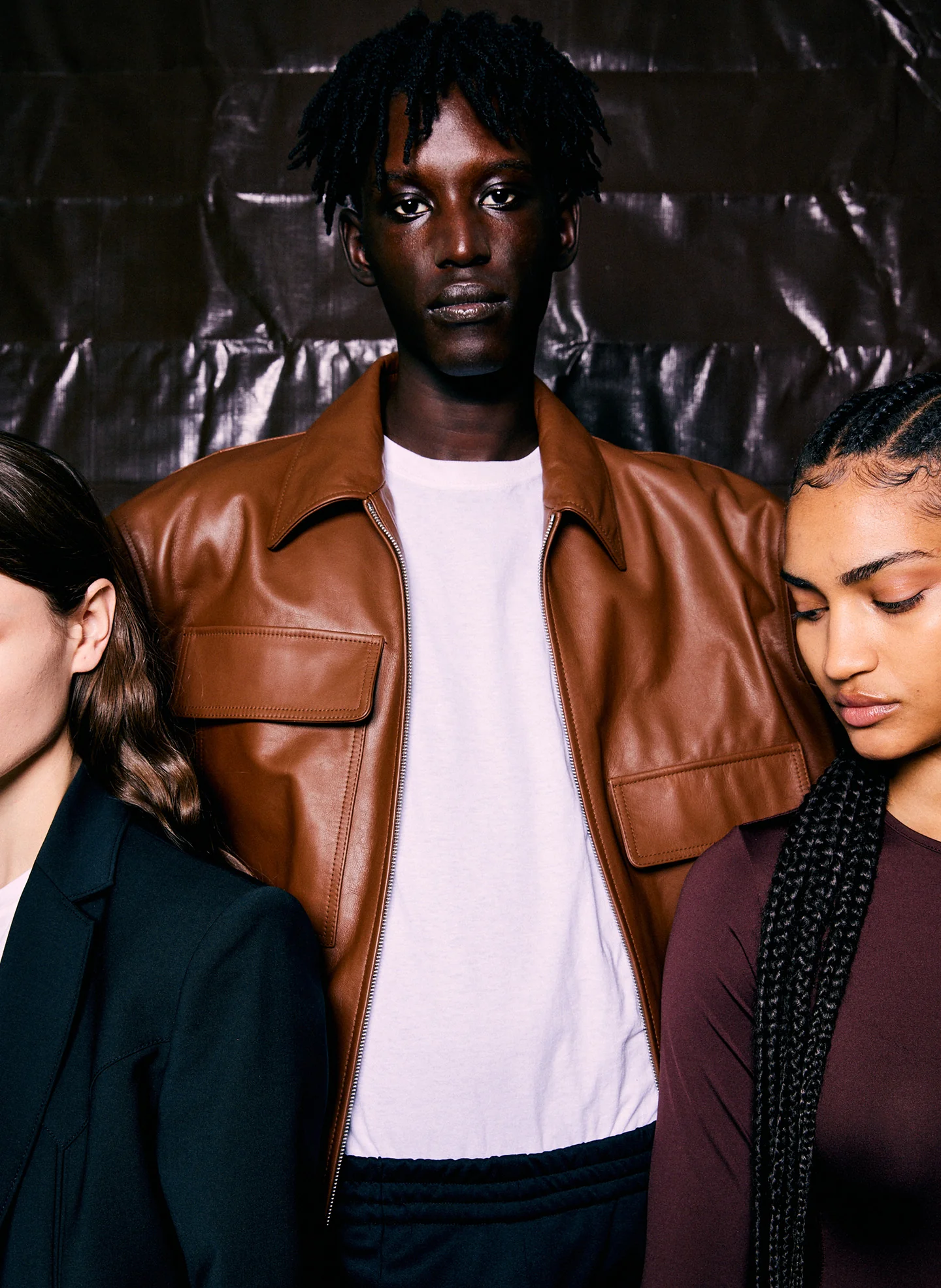 Aviator Leather Oversized Bomber - Image 3