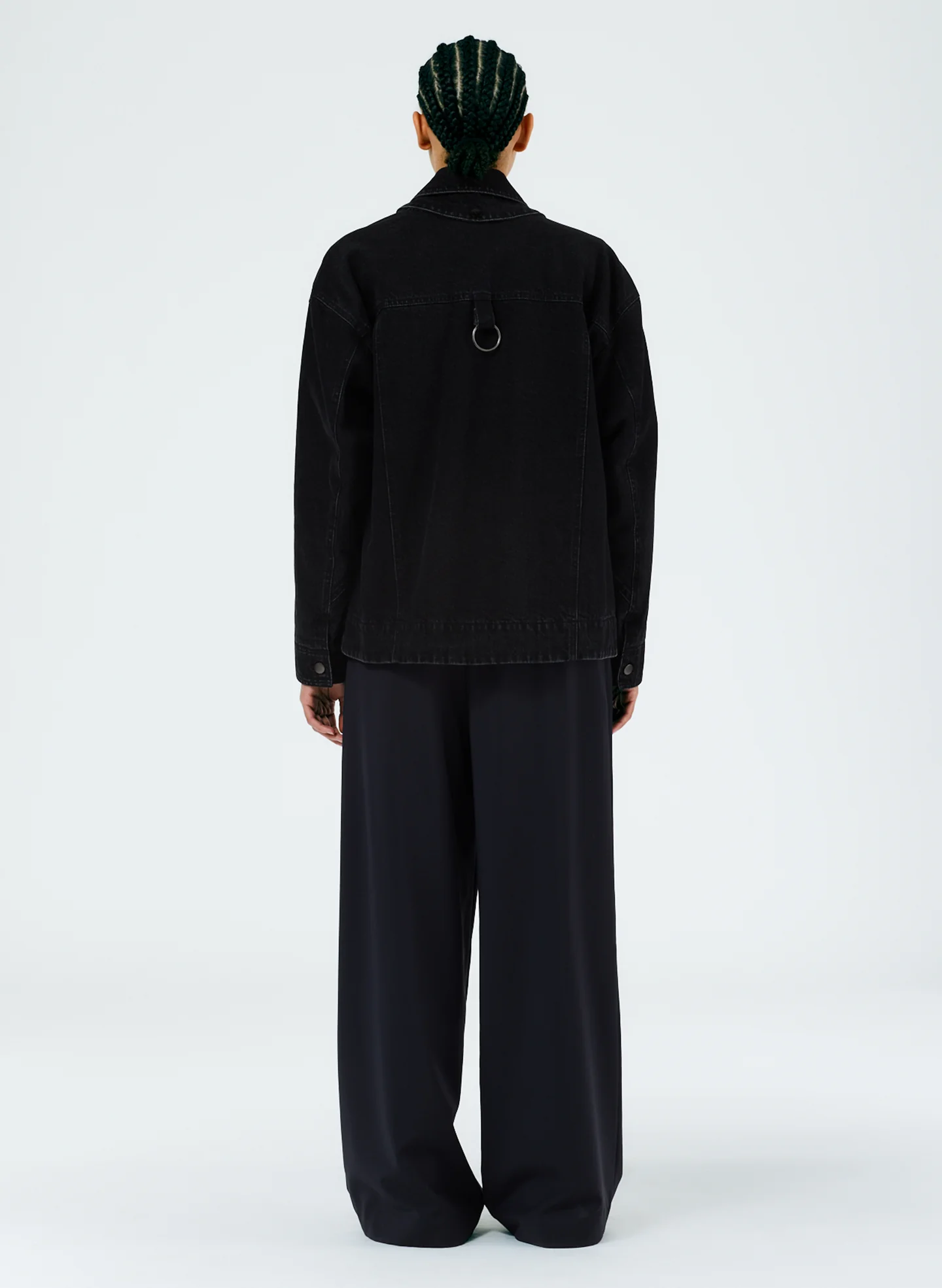 Black Denim Convertible Jean Jacket - Image 3