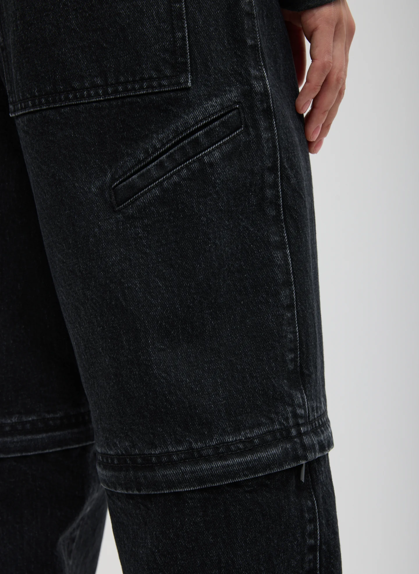 Black Denim Lars Convertible Zip Jean - Image 13