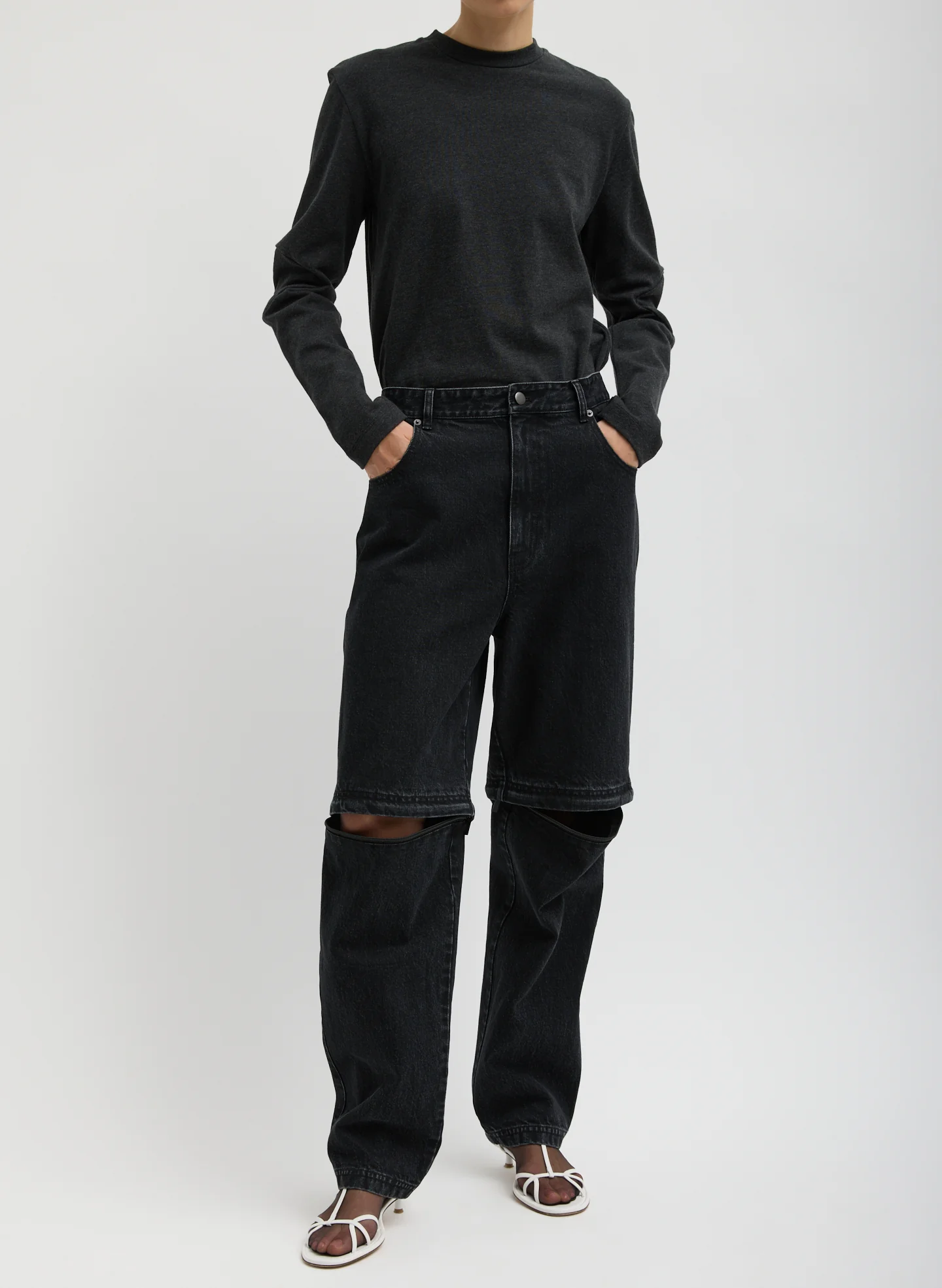 Black Denim Lars Convertible Zip Jean - Image 3
