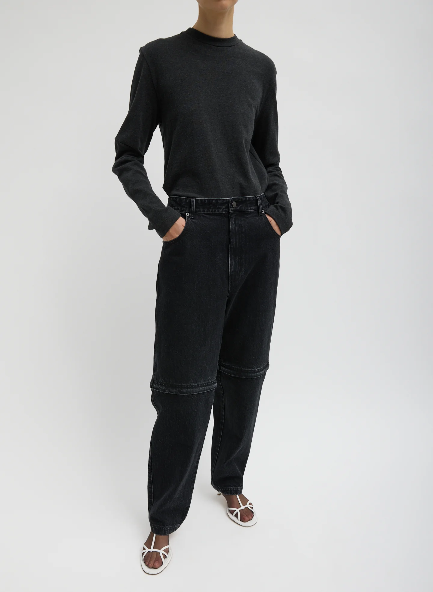 Black Denim Lars Convertible Zip Jean - Image 4
