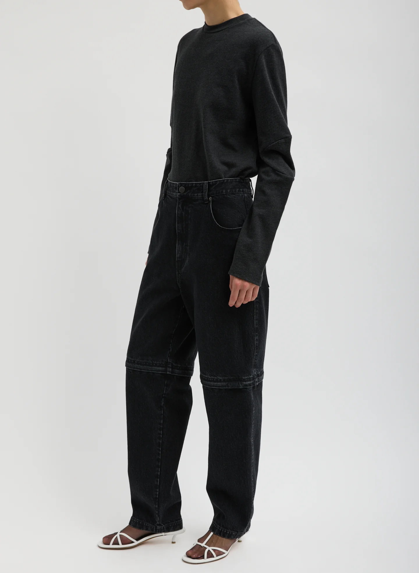 Black Denim Lars Convertible Zip Jean - Image 5