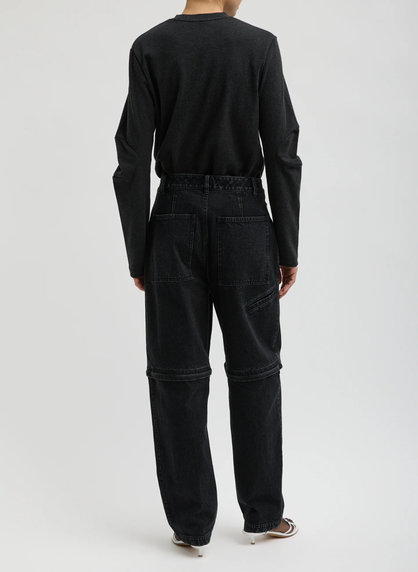 Black Denim Lars Convertible Zip Jean - Image 7