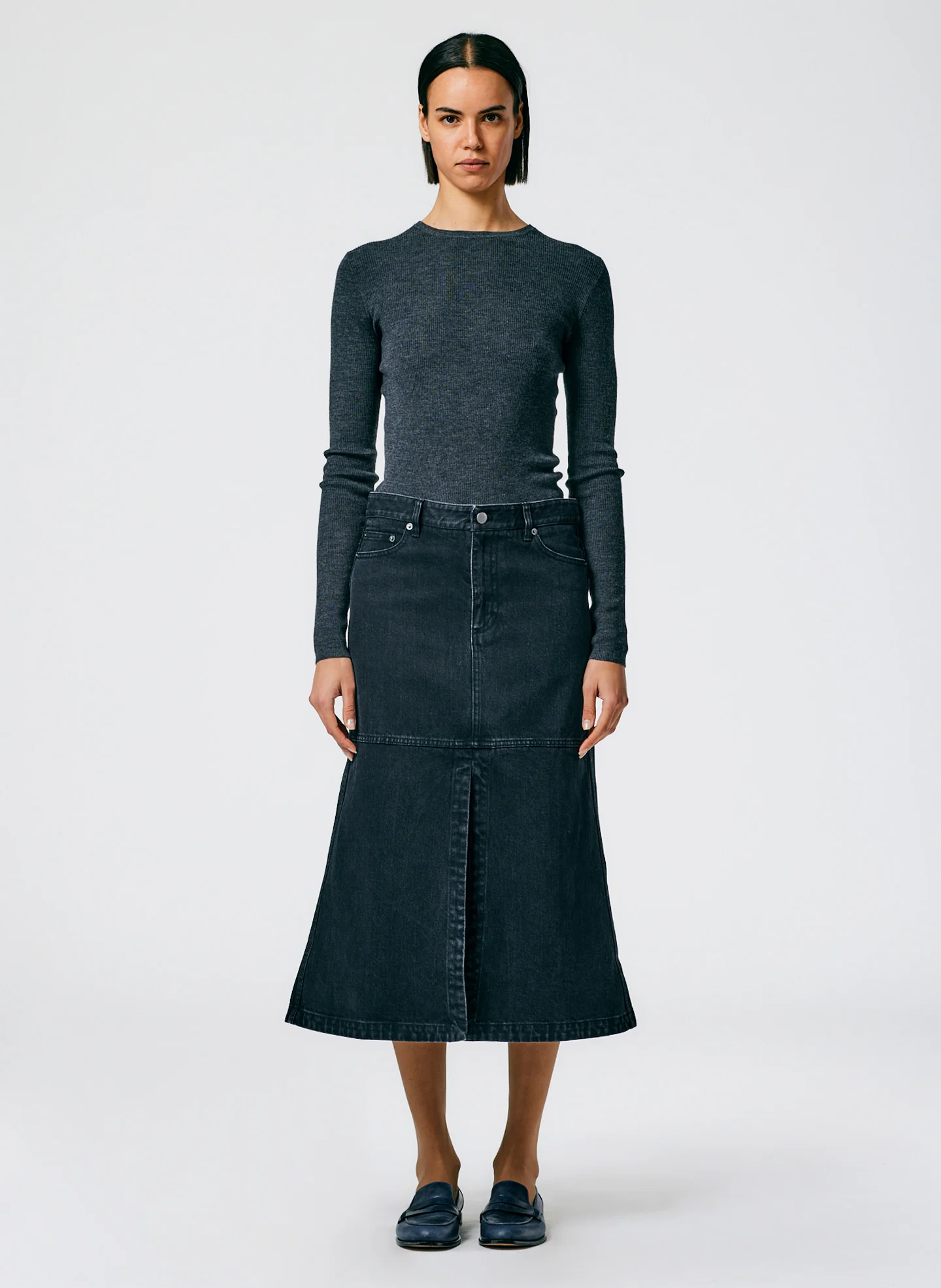 Black Denim Skirt - Image 2