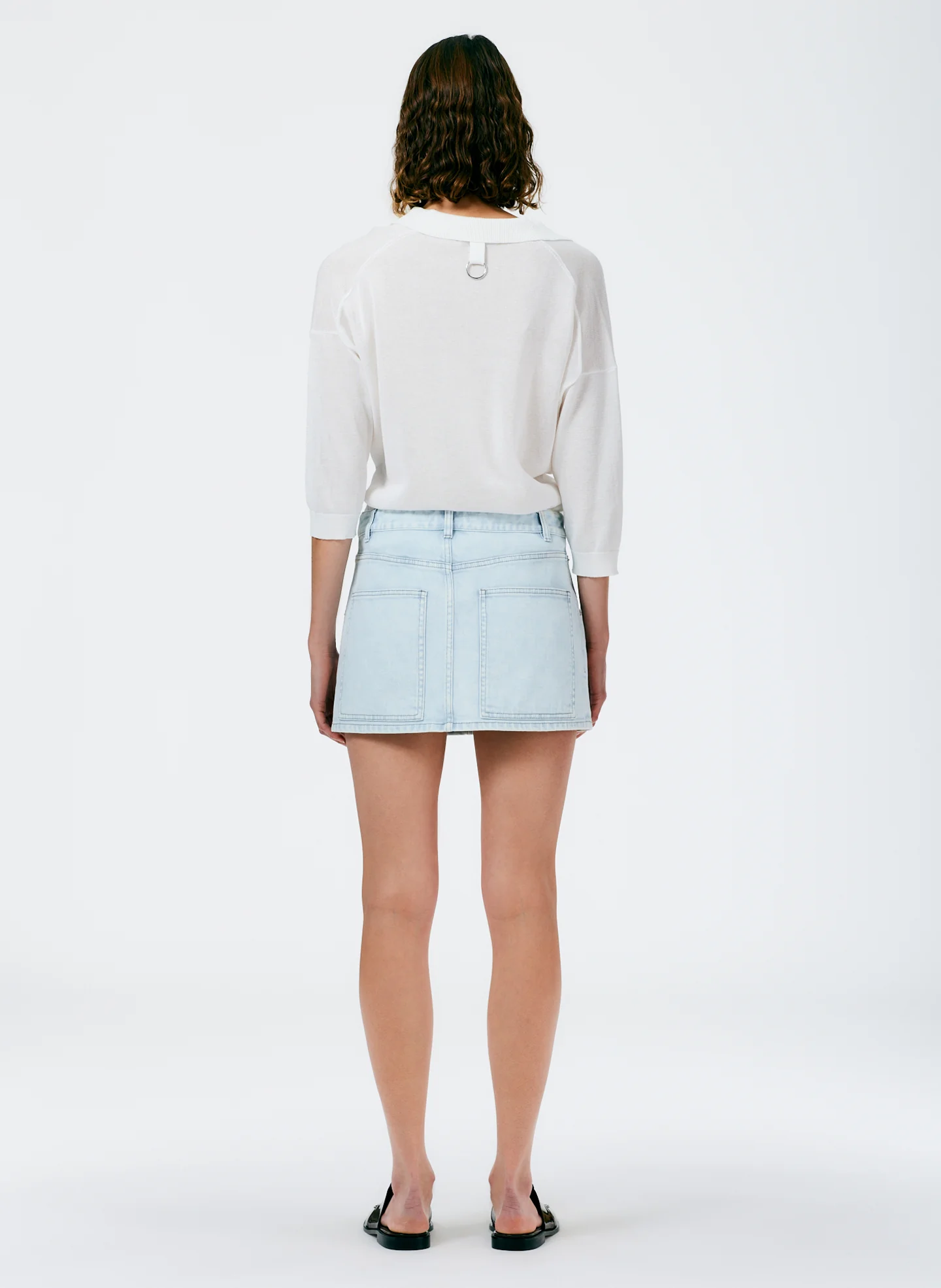 Bleached Denim Mini Skirt - Image 4