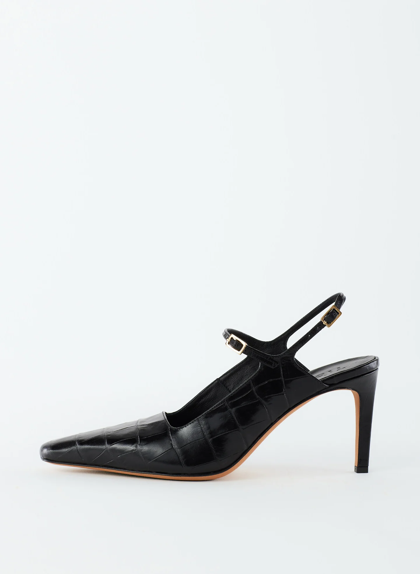 Croc Print Bob Slingback