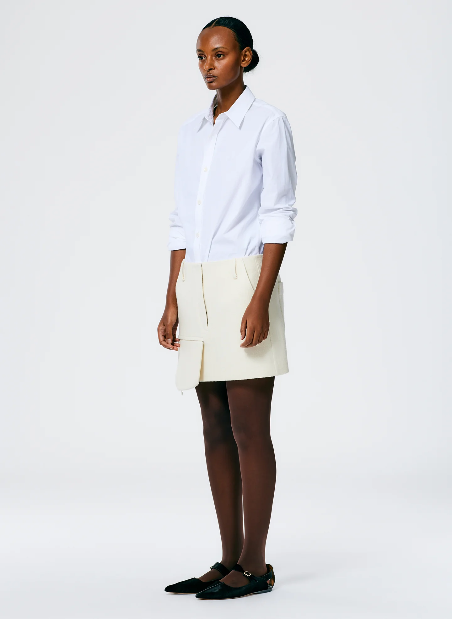Boiled Wool Mini Skirt - Image 3