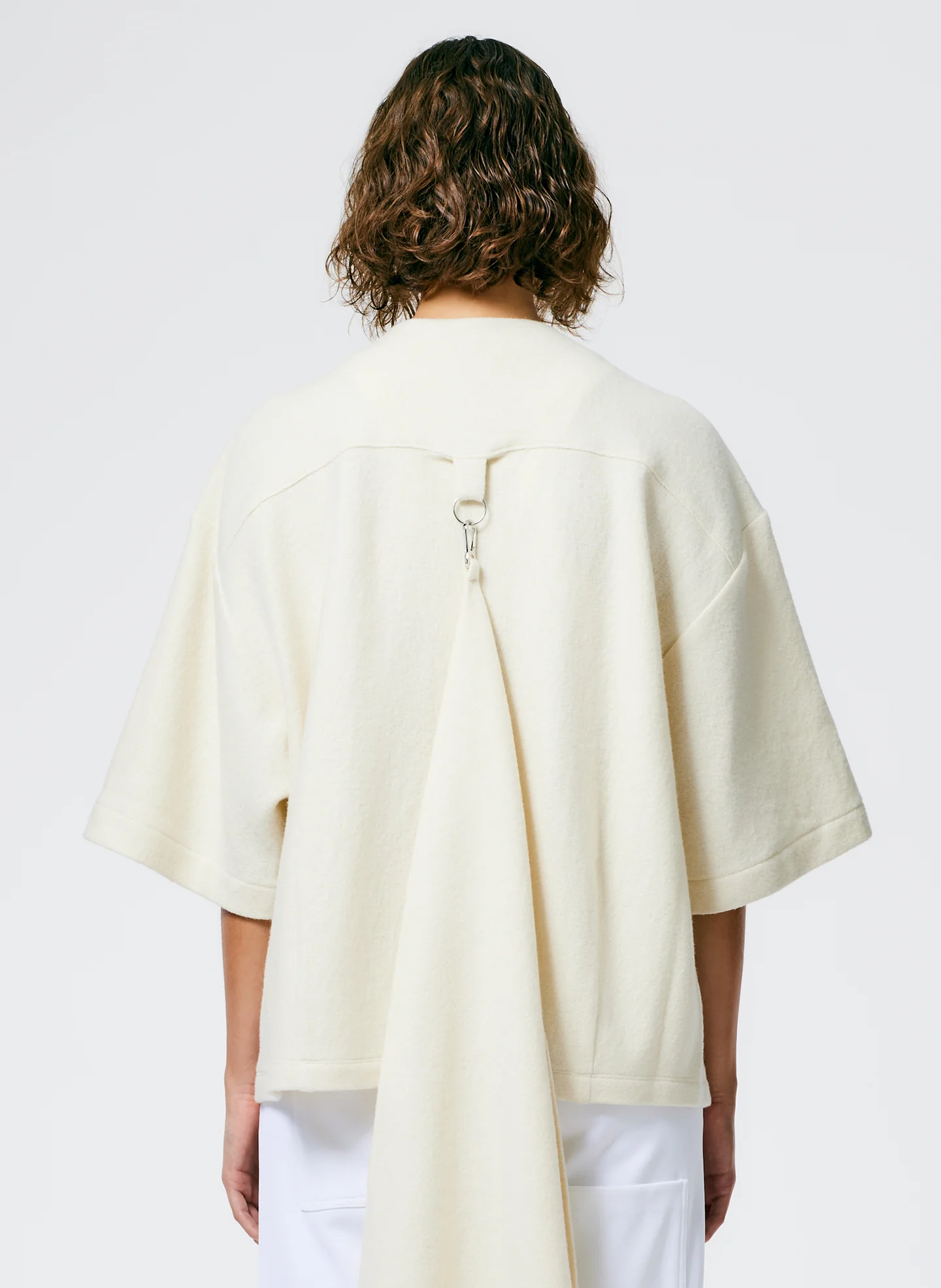 Boiled Wool Sculpted Funnel Neck Top - Image 5