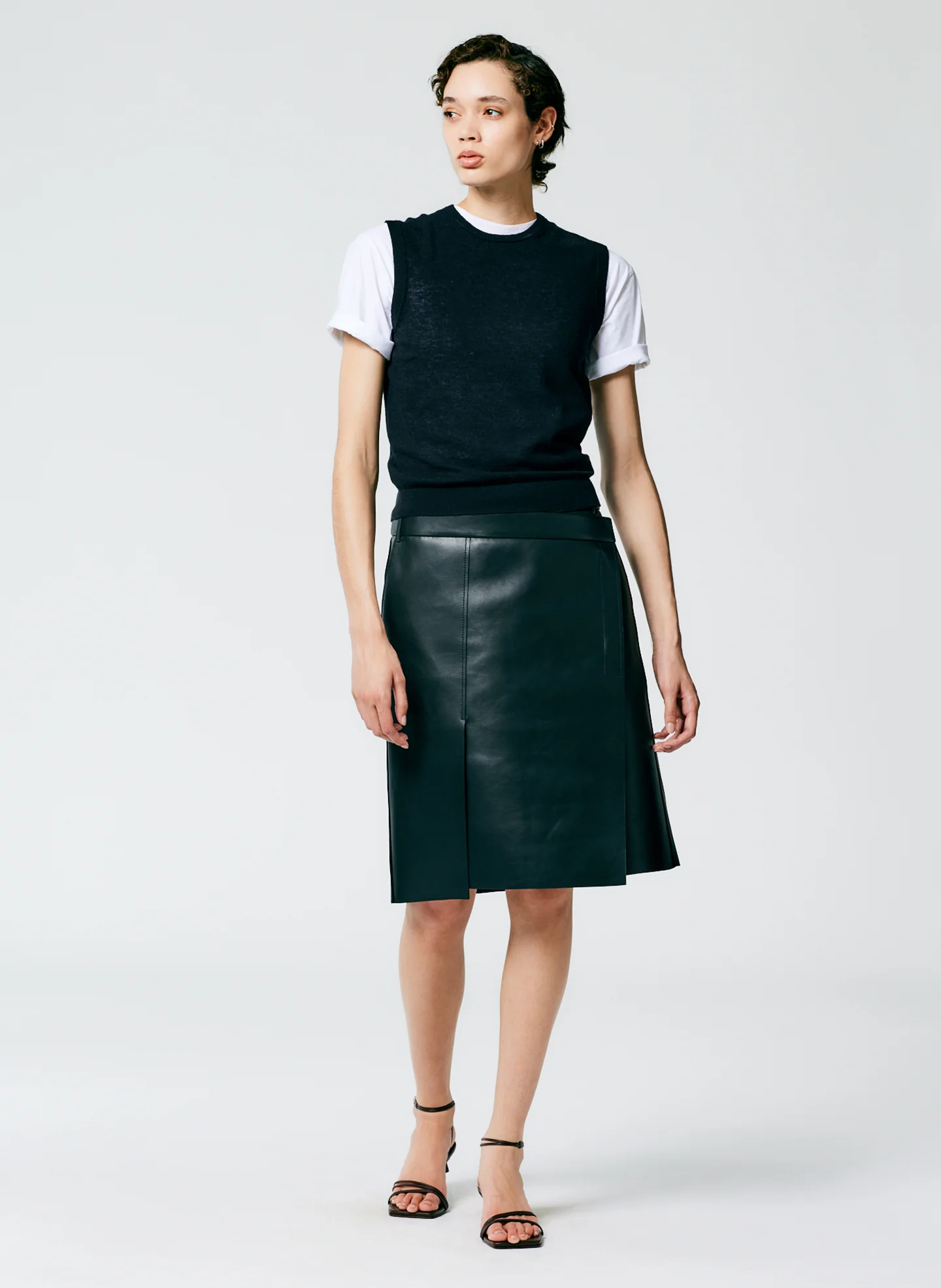 Bonded Leather Slash Skirt - Image 3