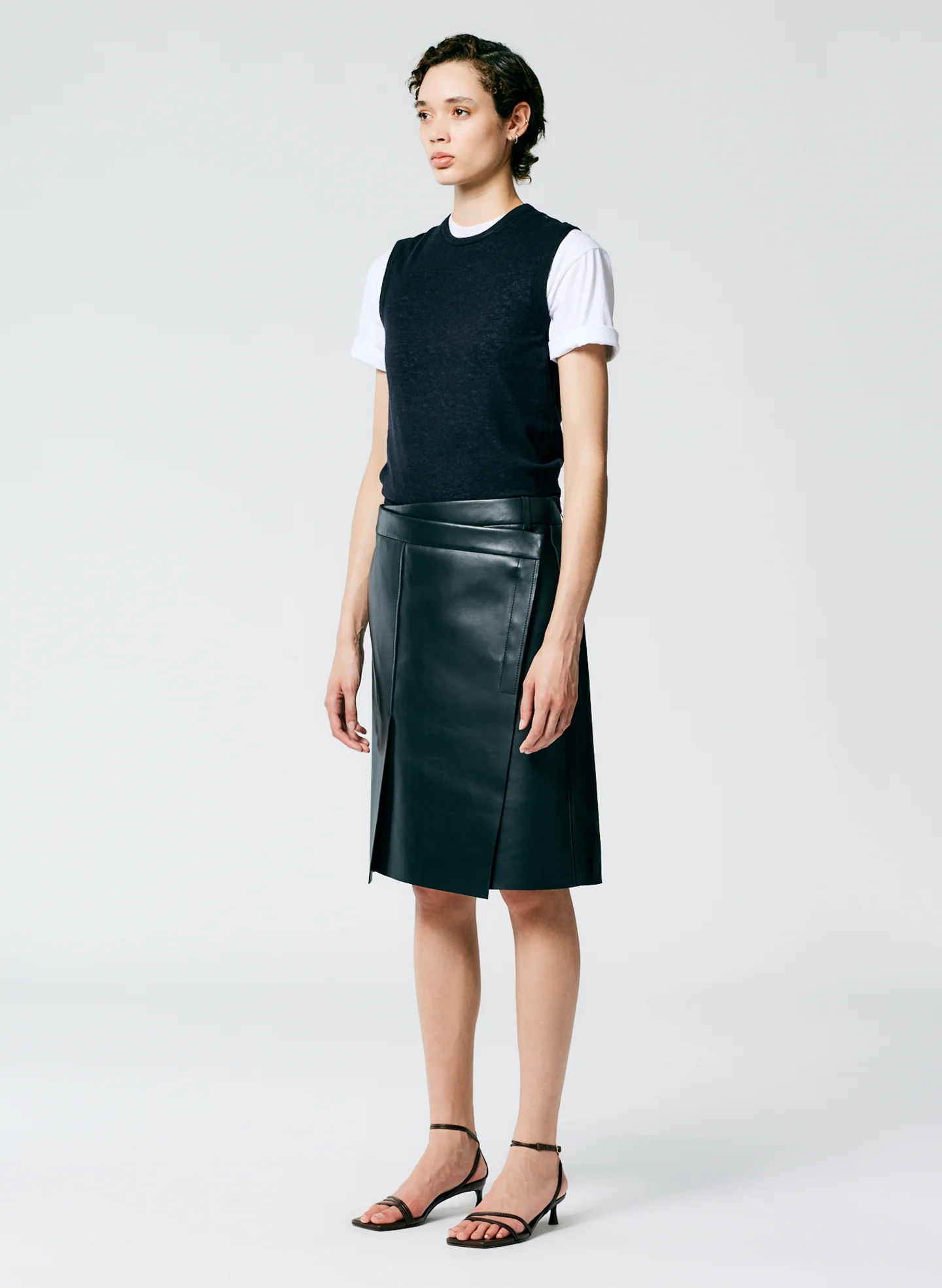 Bonded Leather Slash Skirt - Image 4