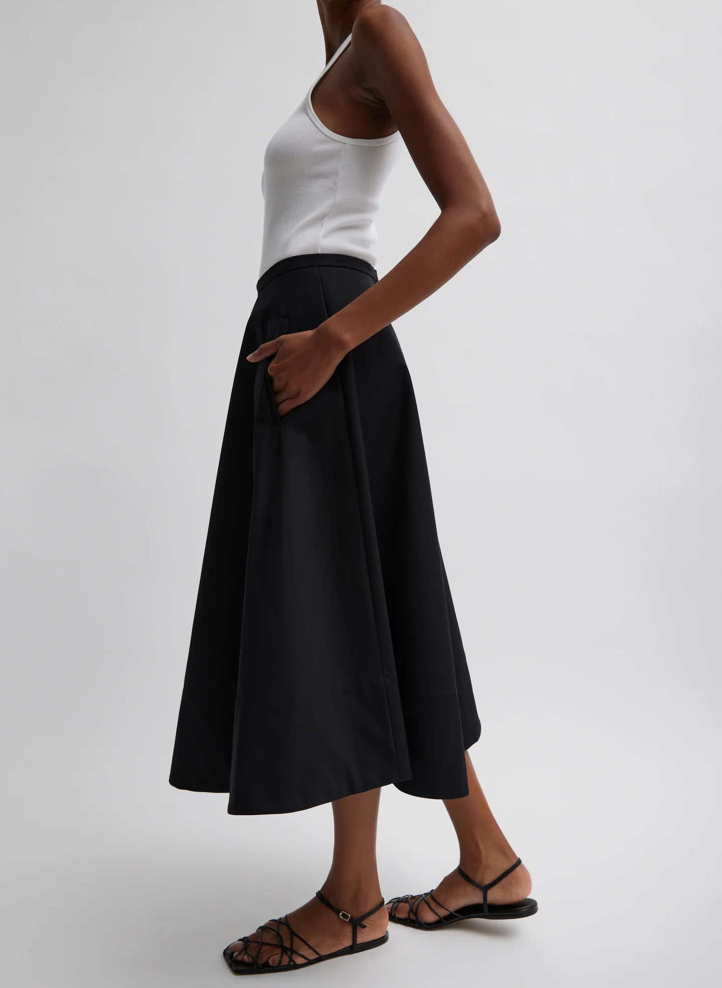 Bonded Luxe Twill Circle Skirt - Image 4