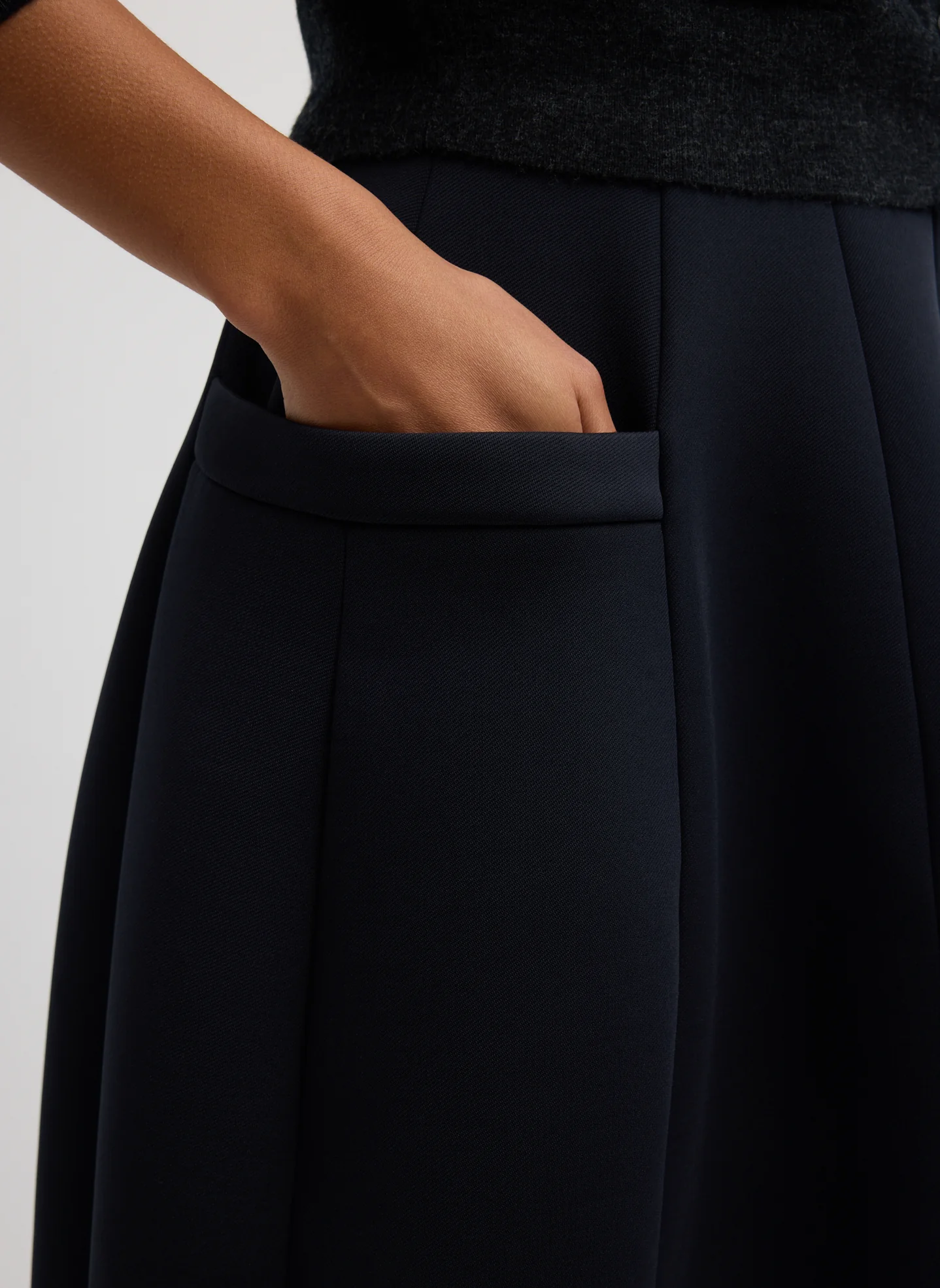 Bonded Twill Sculpted Skirt With Removable Beading - Image 5