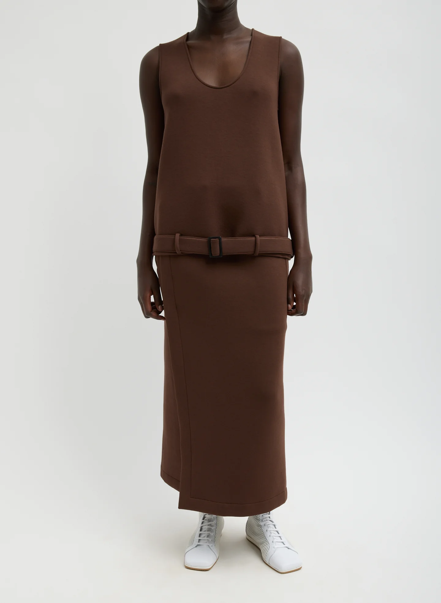 Bonded Viscose Maxi Wrap Skirt - Image 3