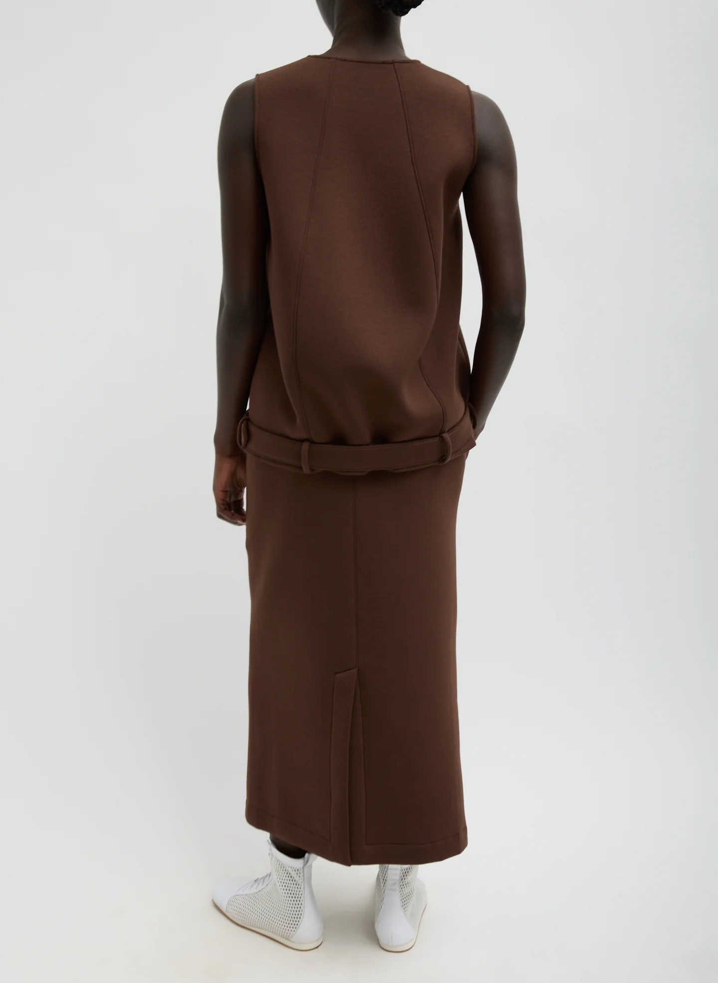 Bonded Viscose Maxi Wrap Skirt - Image 4