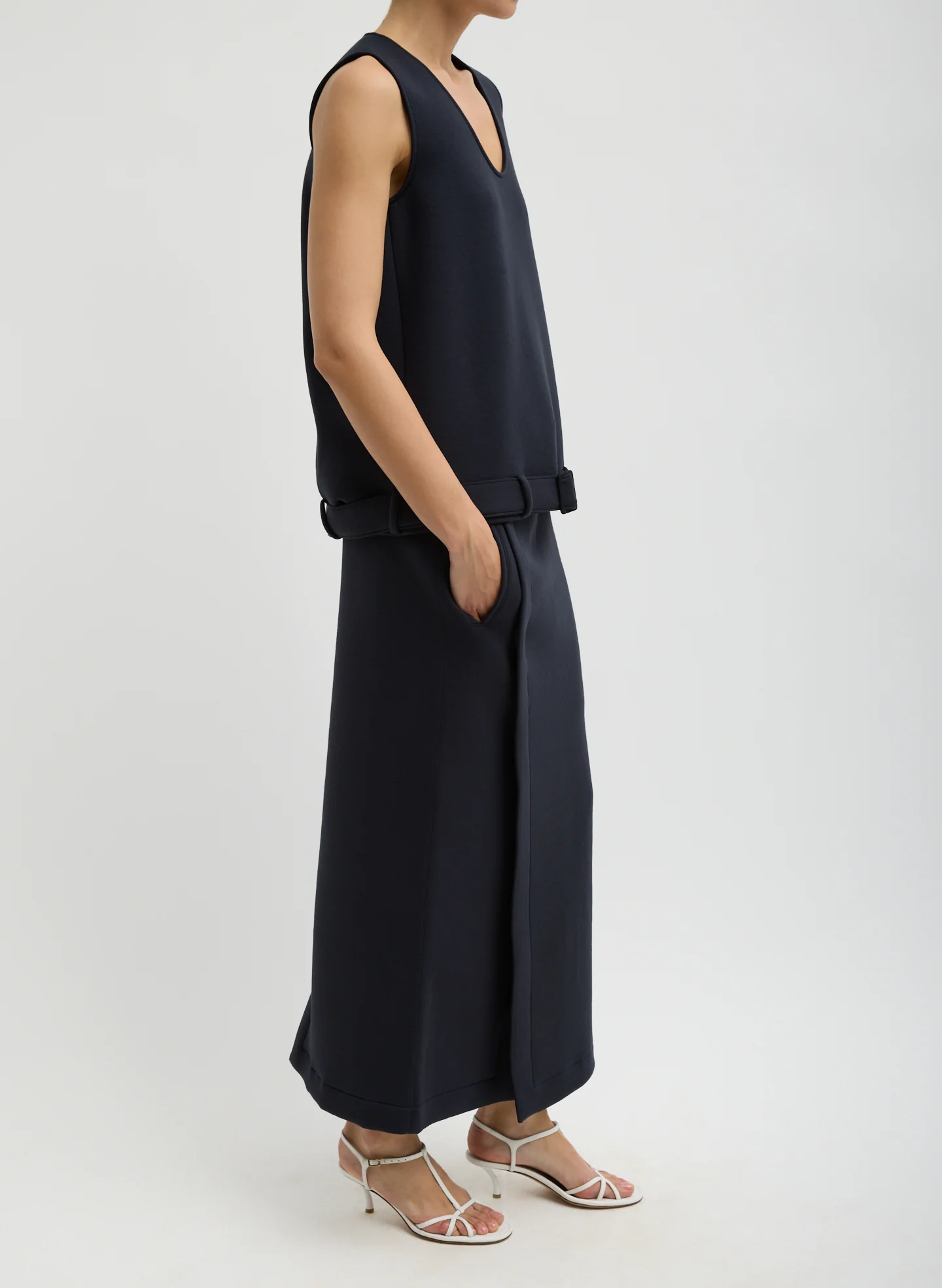 Bonded Viscose Maxi Wrap Skirt - Image 3