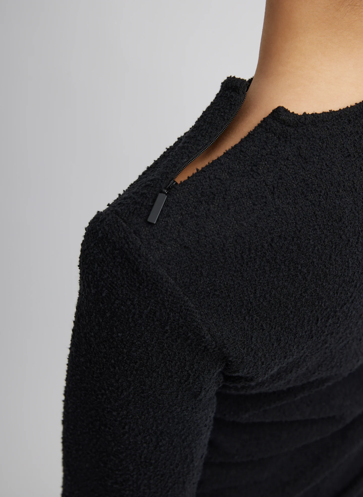 Boucle Knit Long Sleeve Circular Top - Image 2