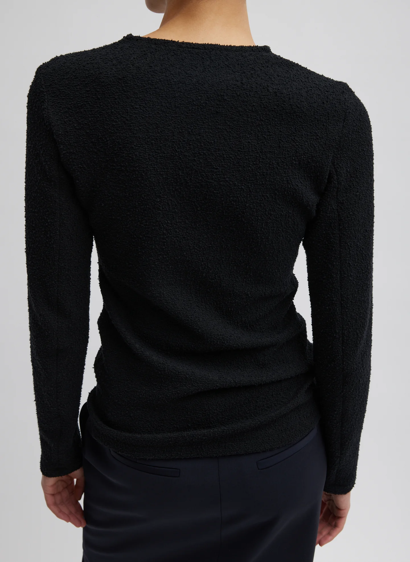 Boucle Knit Long Sleeve Circular Top - Image 3