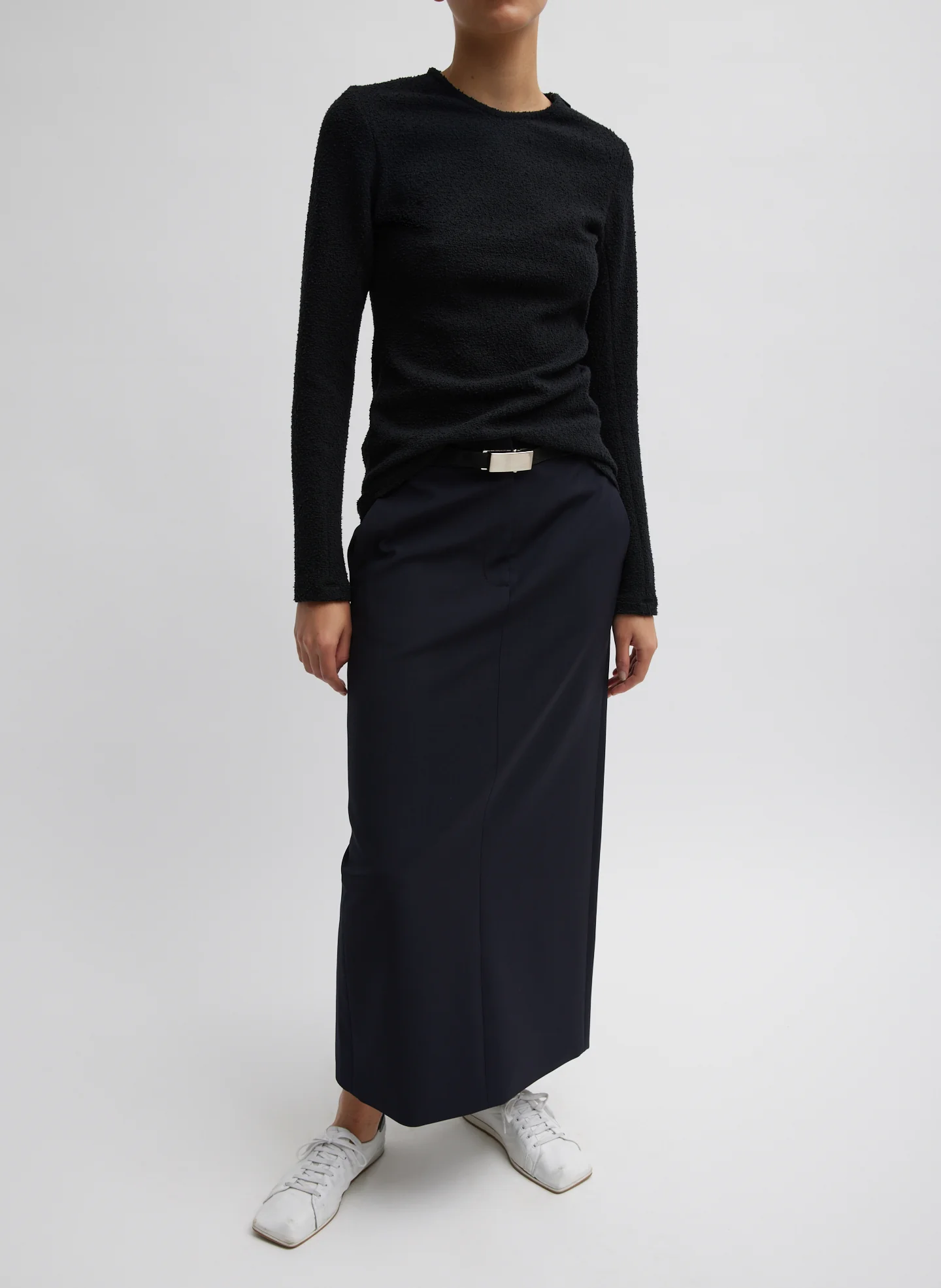 Boucle Knit Long Sleeve Circular Top - Image 4