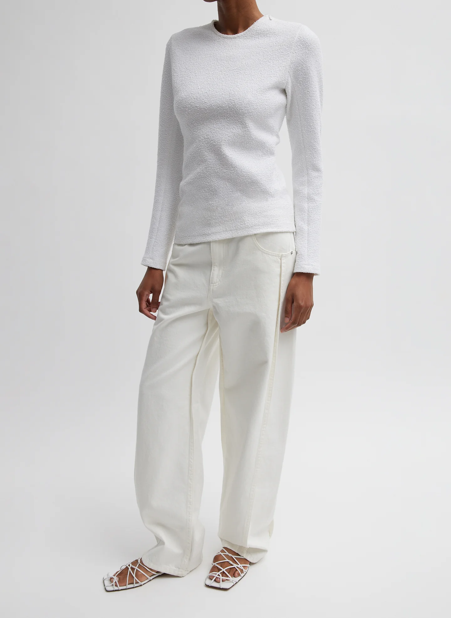 Boucle Knit Long Sleeve Circular Top - Image 4