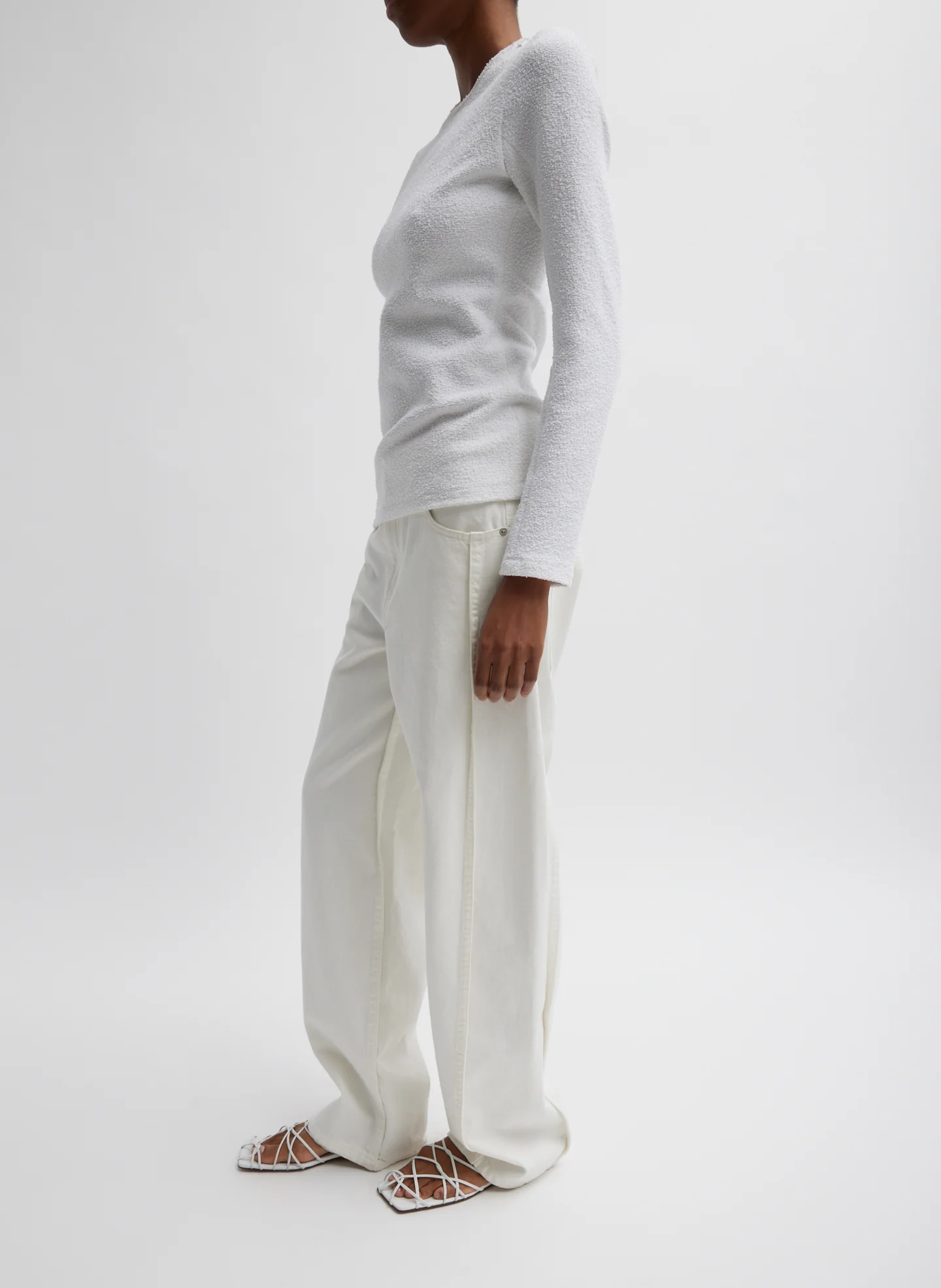 Boucle Knit Long Sleeve Circular Top - Image 5