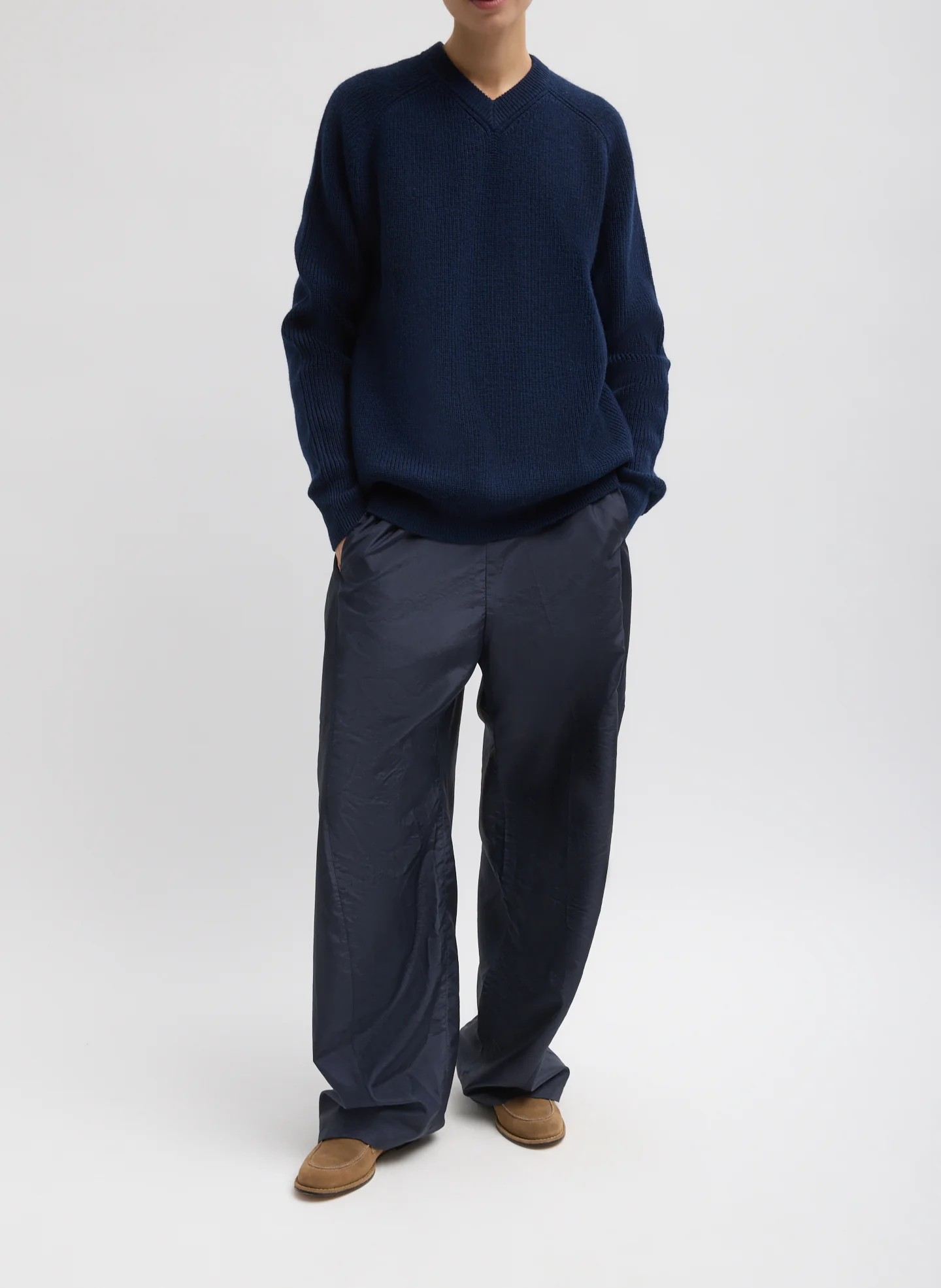 Cardigan Stitch V-Neck Easy Pullover