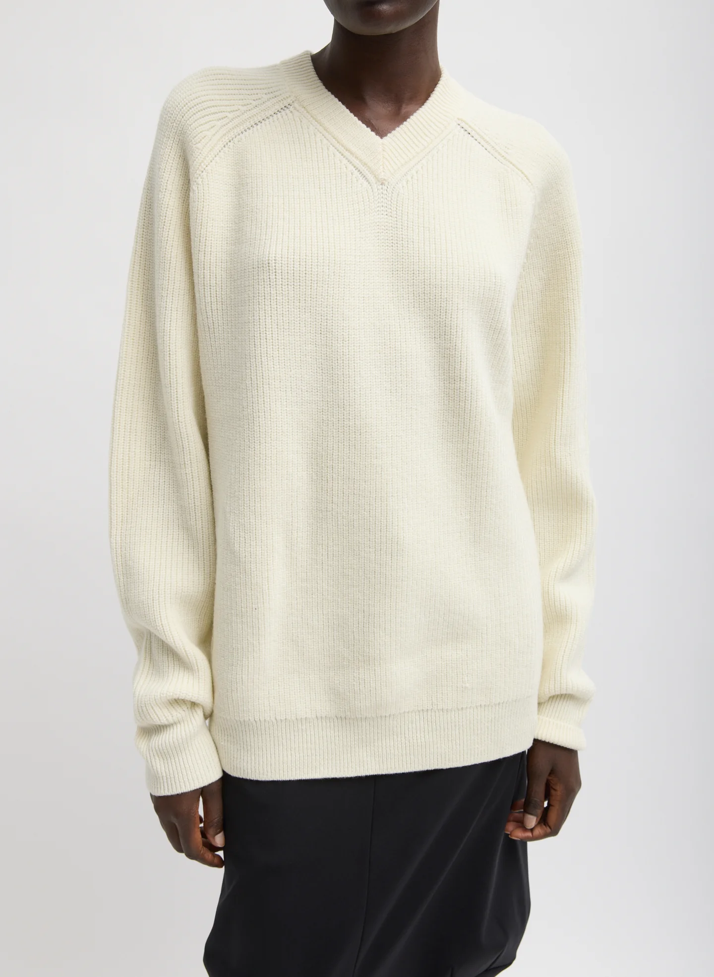 Cardigan Stitch V-Neck Easy Pullover