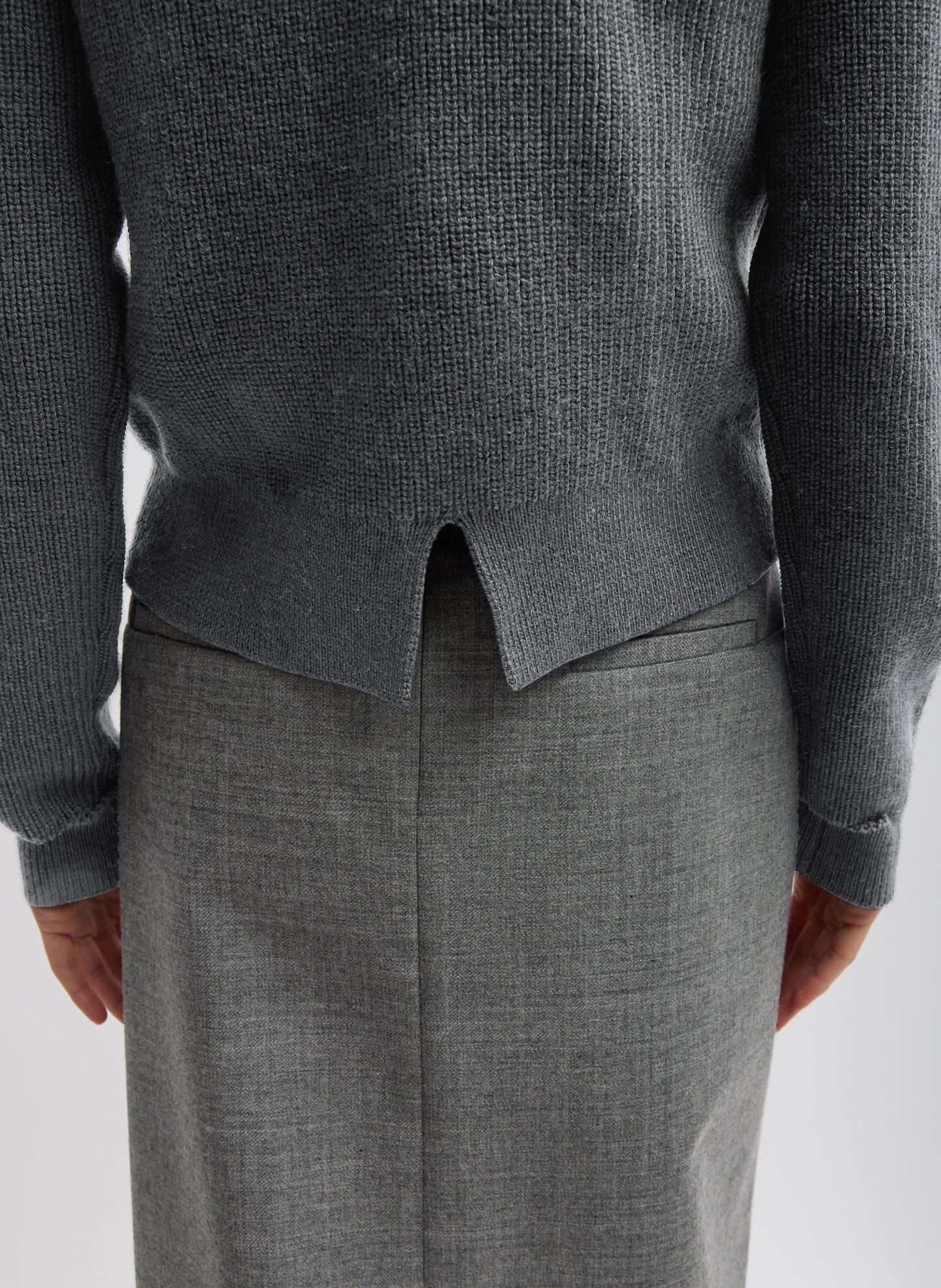 Cardigan Stitch Wool Shrunken Crewneck Pullover - Image 6