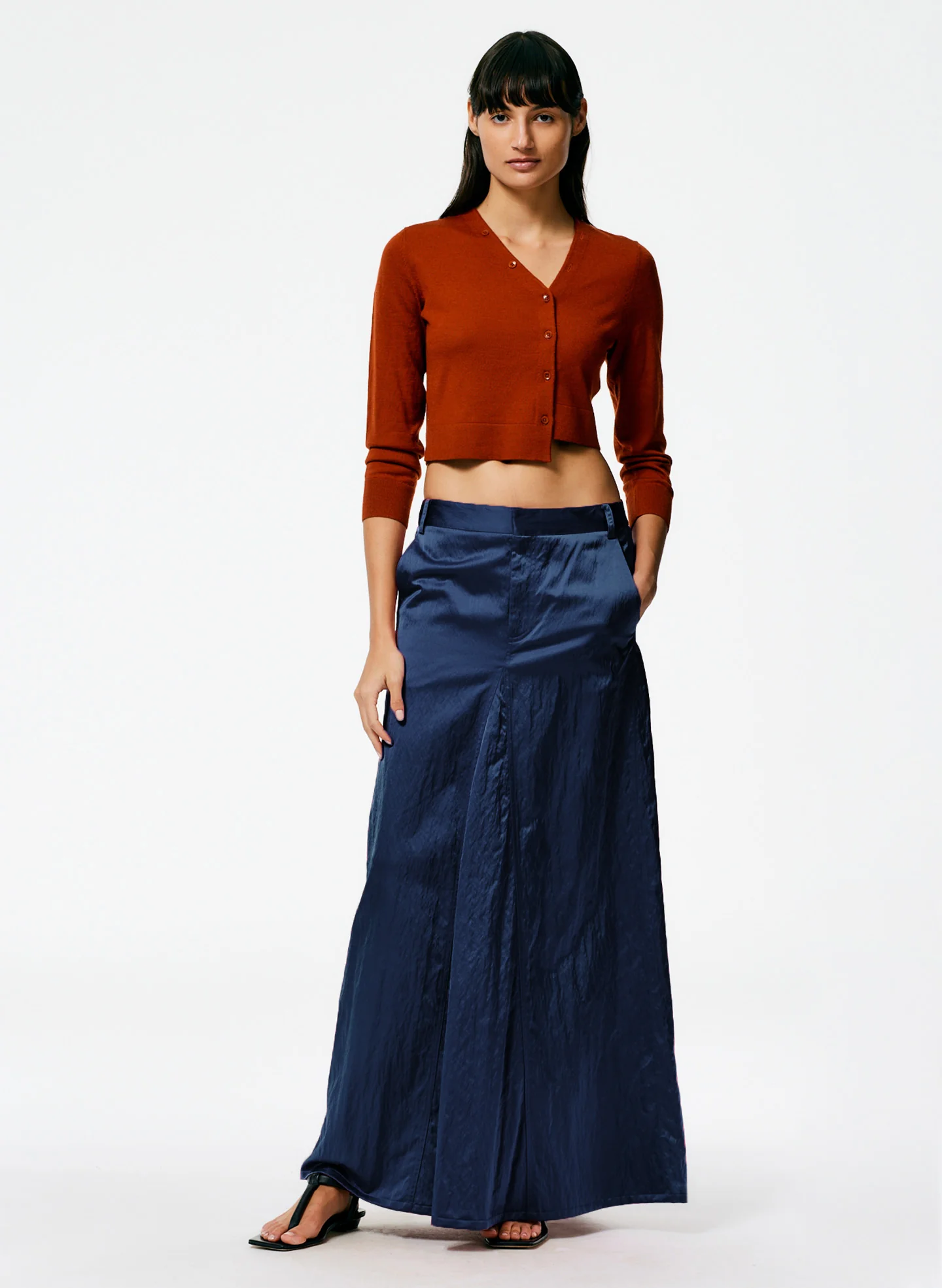 Cashmere Silk Super Cropped Asymmetrical Cardigan - Image 4