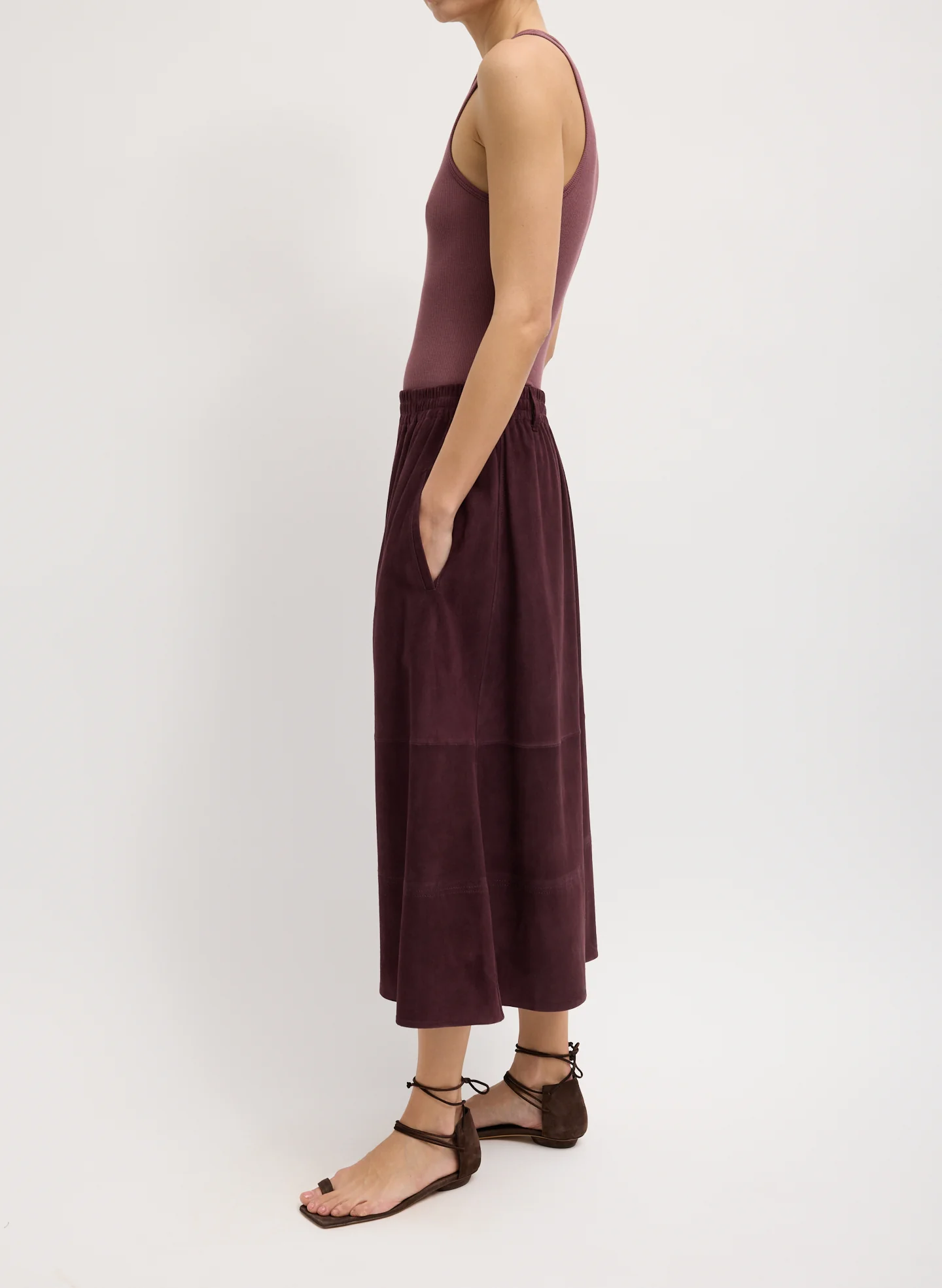 Cassiterite Suede Pull On Full Skirt - Image 2