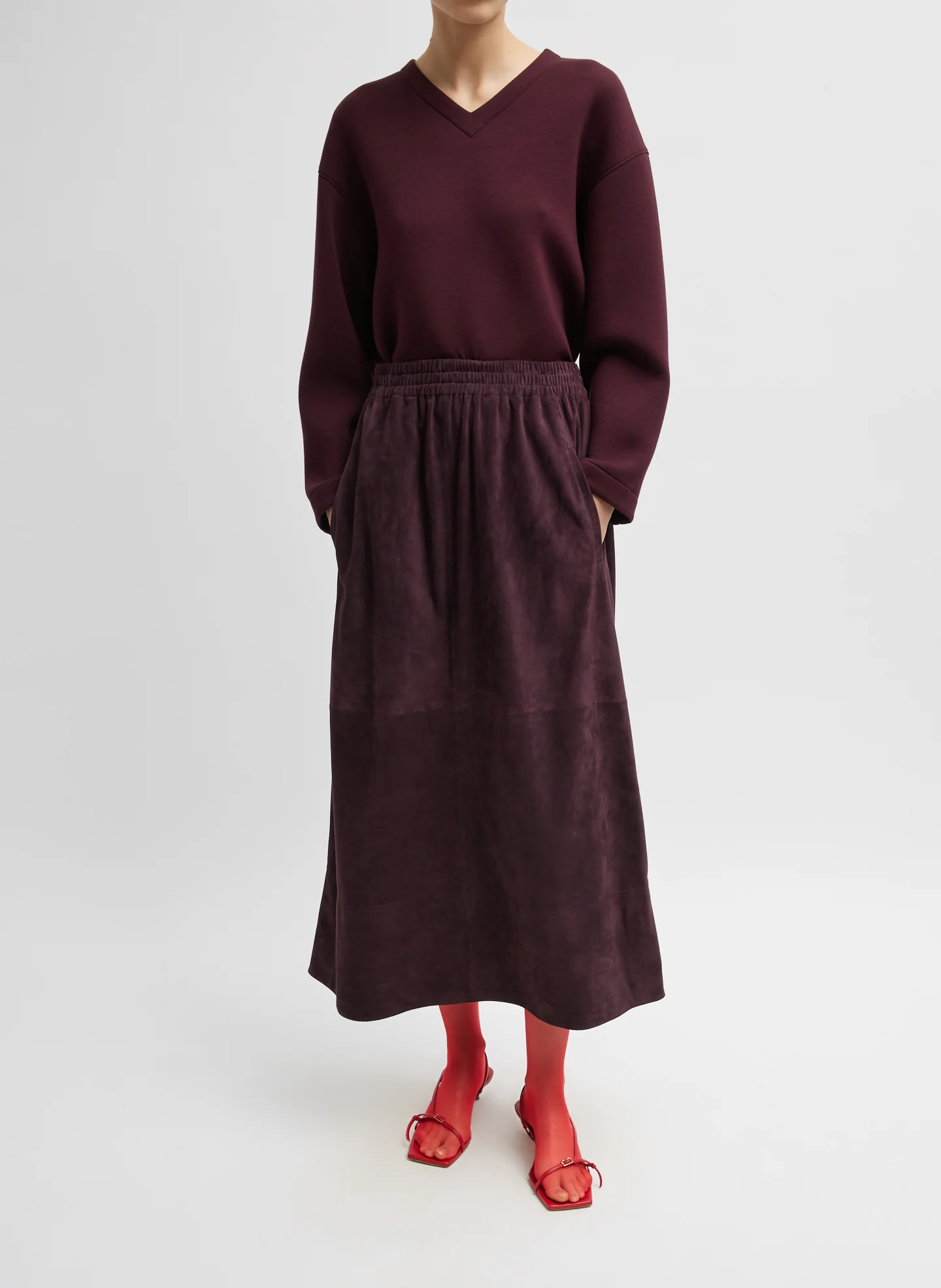 Cassiterite Suede Pull On Full Skirt - Image 5