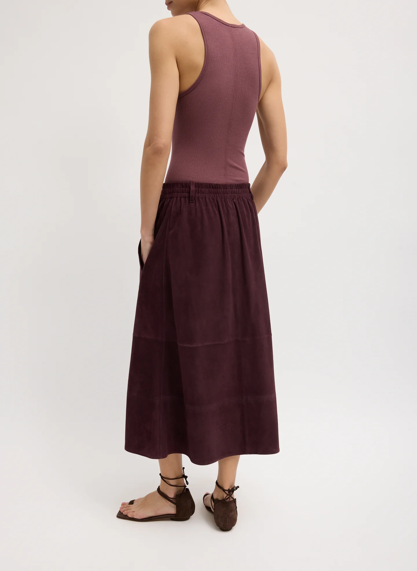 Cassiterite Suede Pull On Full Skirt - Image 6