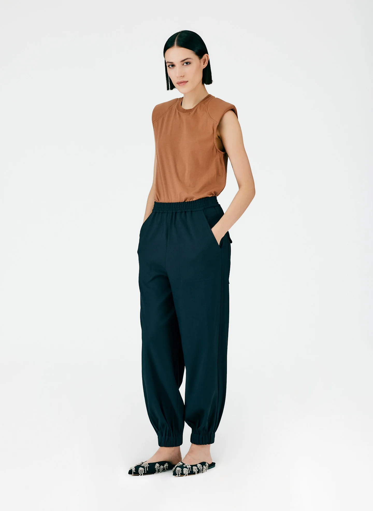 Chalky Drape Plashet Jogger - Long - Image 7