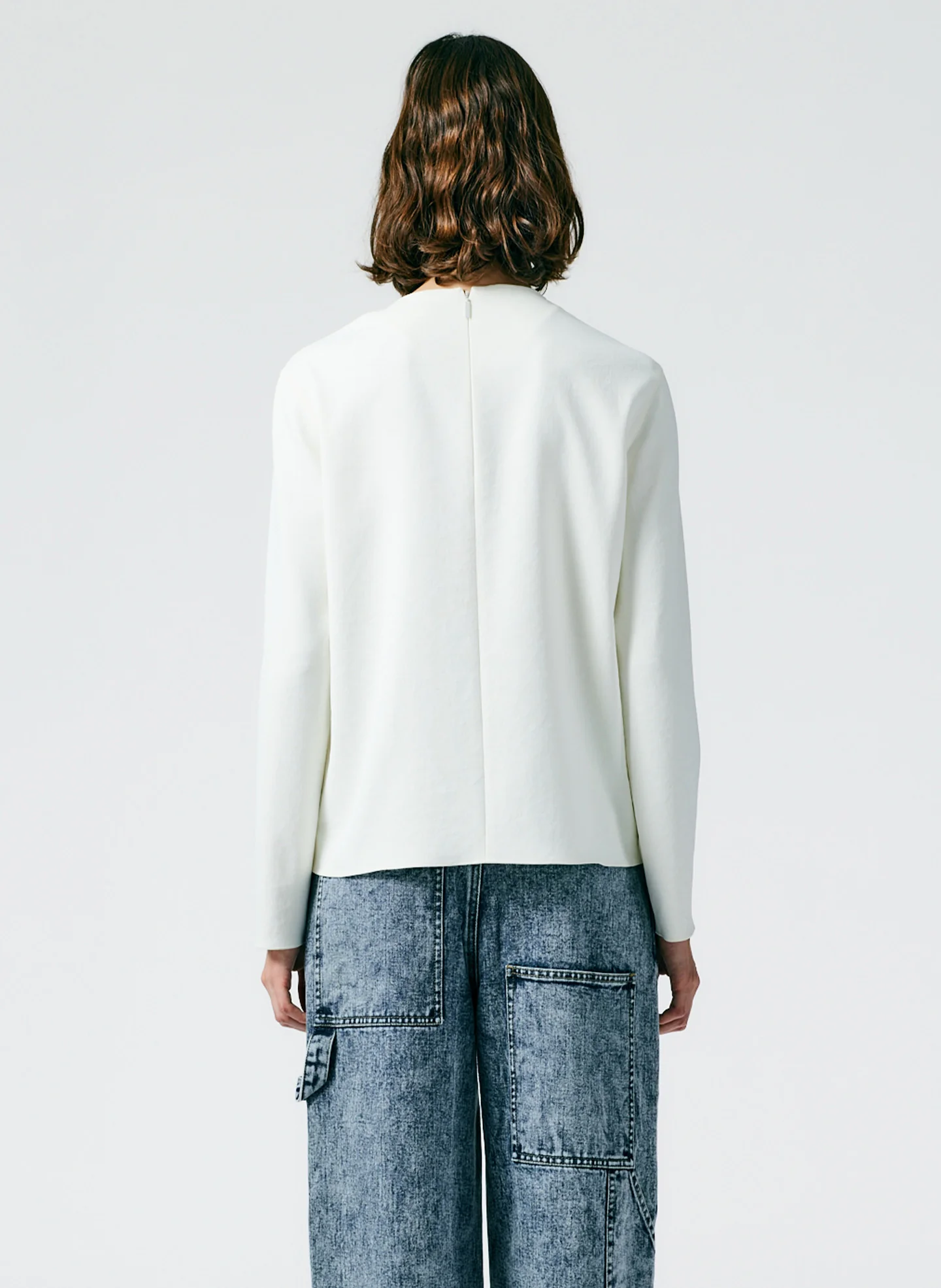 Chalky Drape Squiggly Neck Long Sleeve Top - Image 3