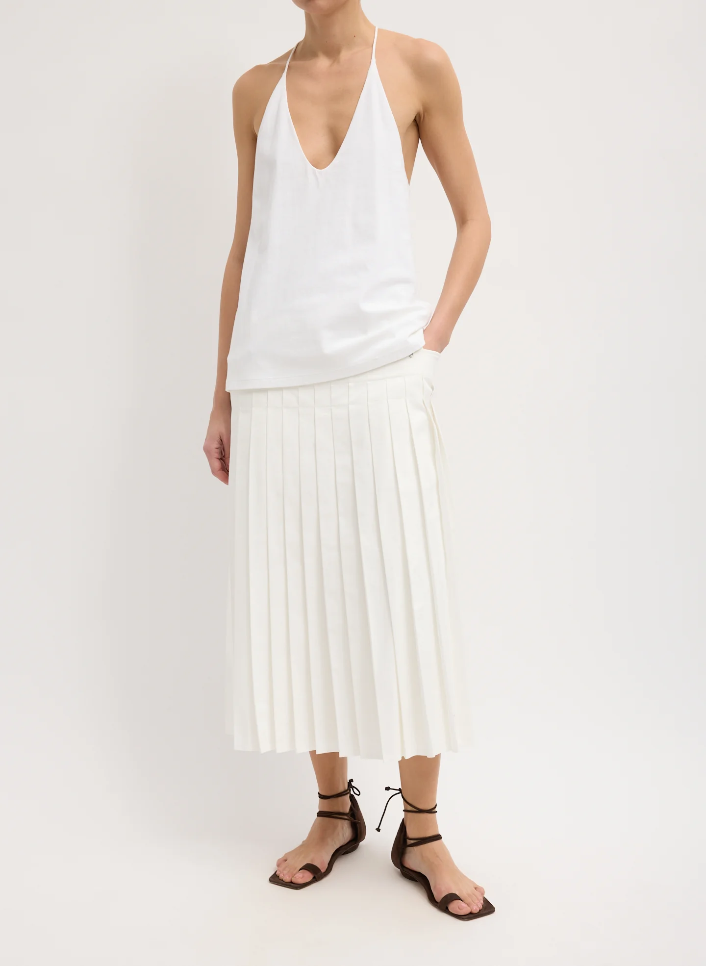 Chino Convertible Pleated Skirt