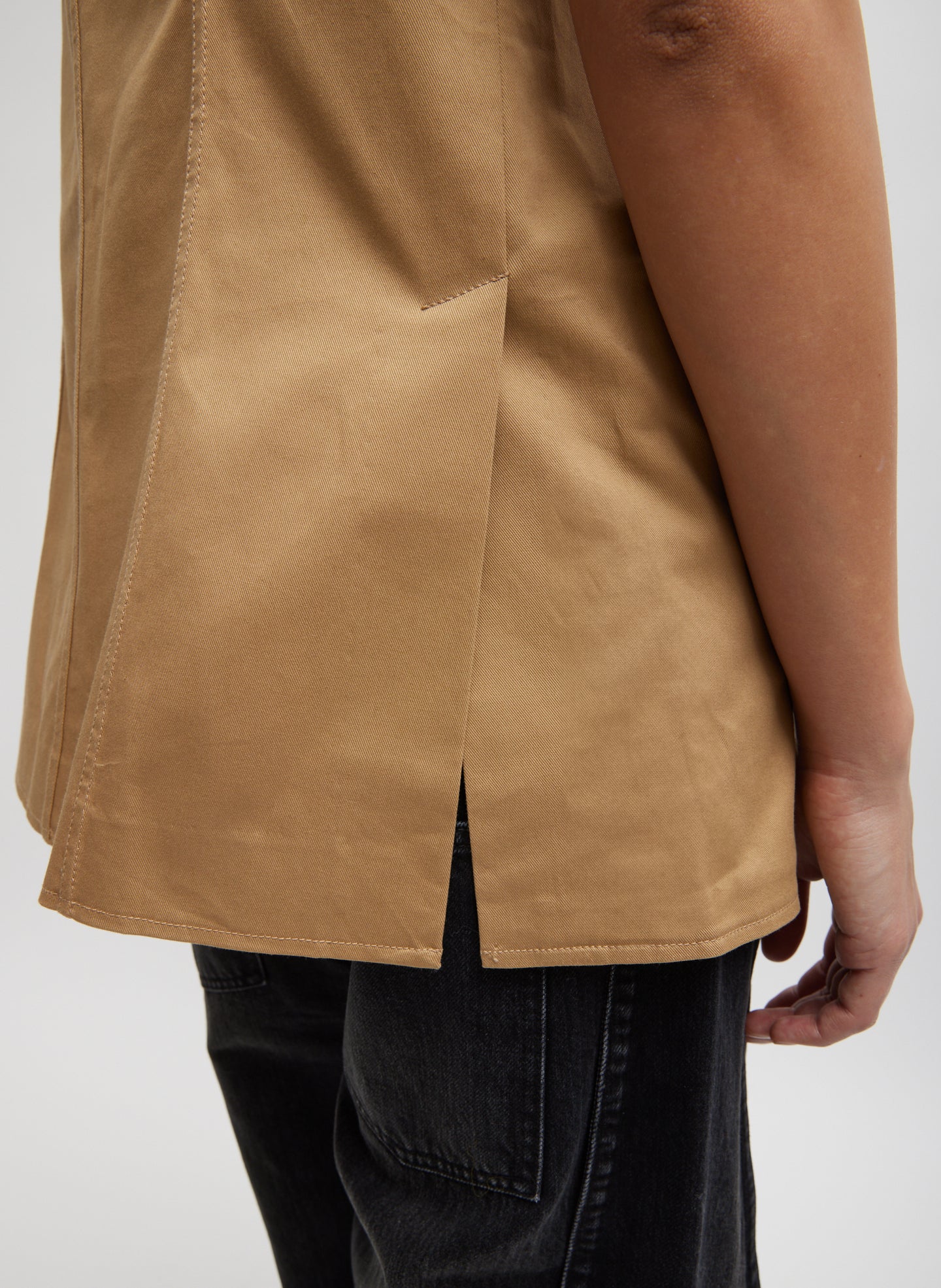 Chino Slit Front Sleeveless Tunic - Image 3