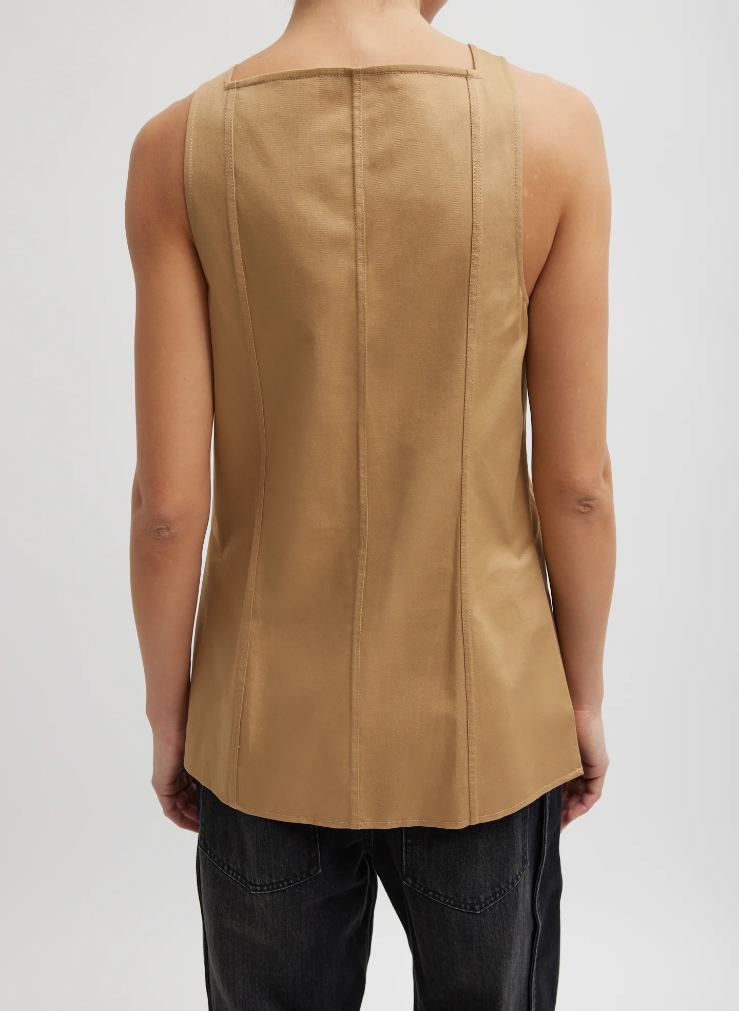 Chino Slit Front Sleeveless Tunic - Image 4