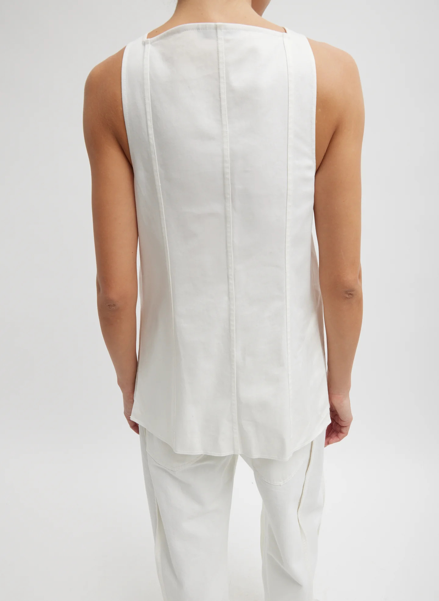 Chino Slit Front Sleeveless Tunic - Image 4